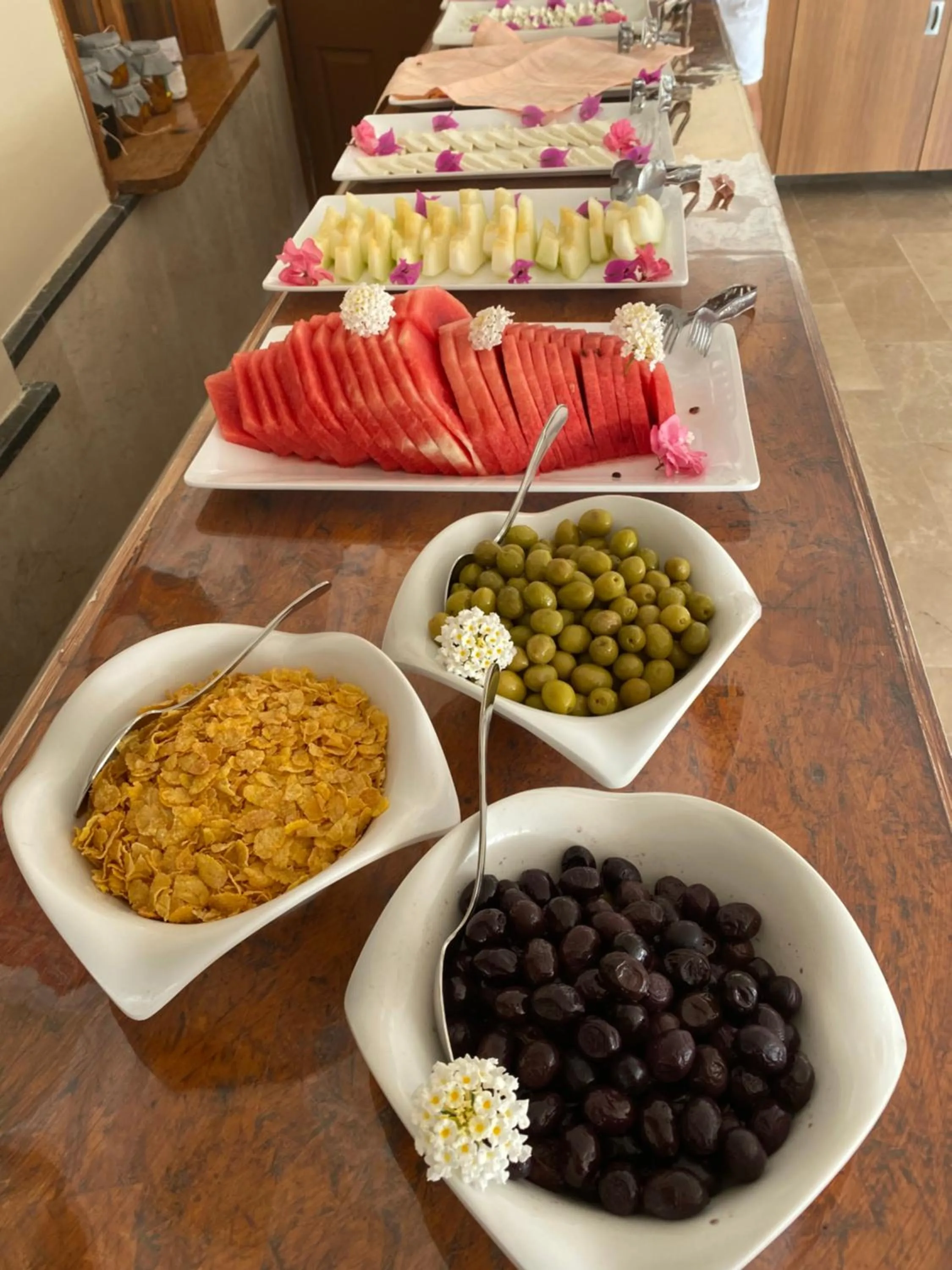 Buffet breakfast in NATURELLA APART HOTEL