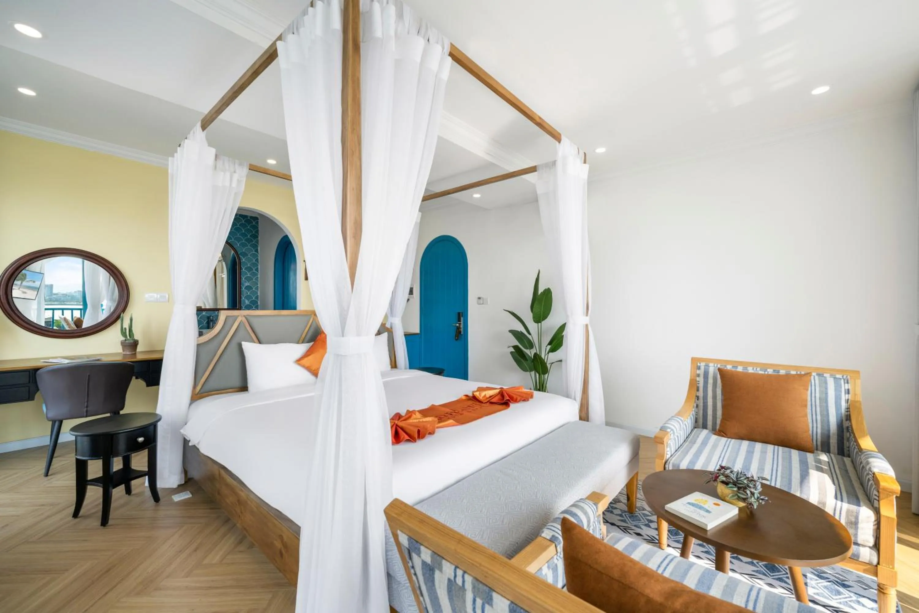 Bed in Santori Hotel And Spa