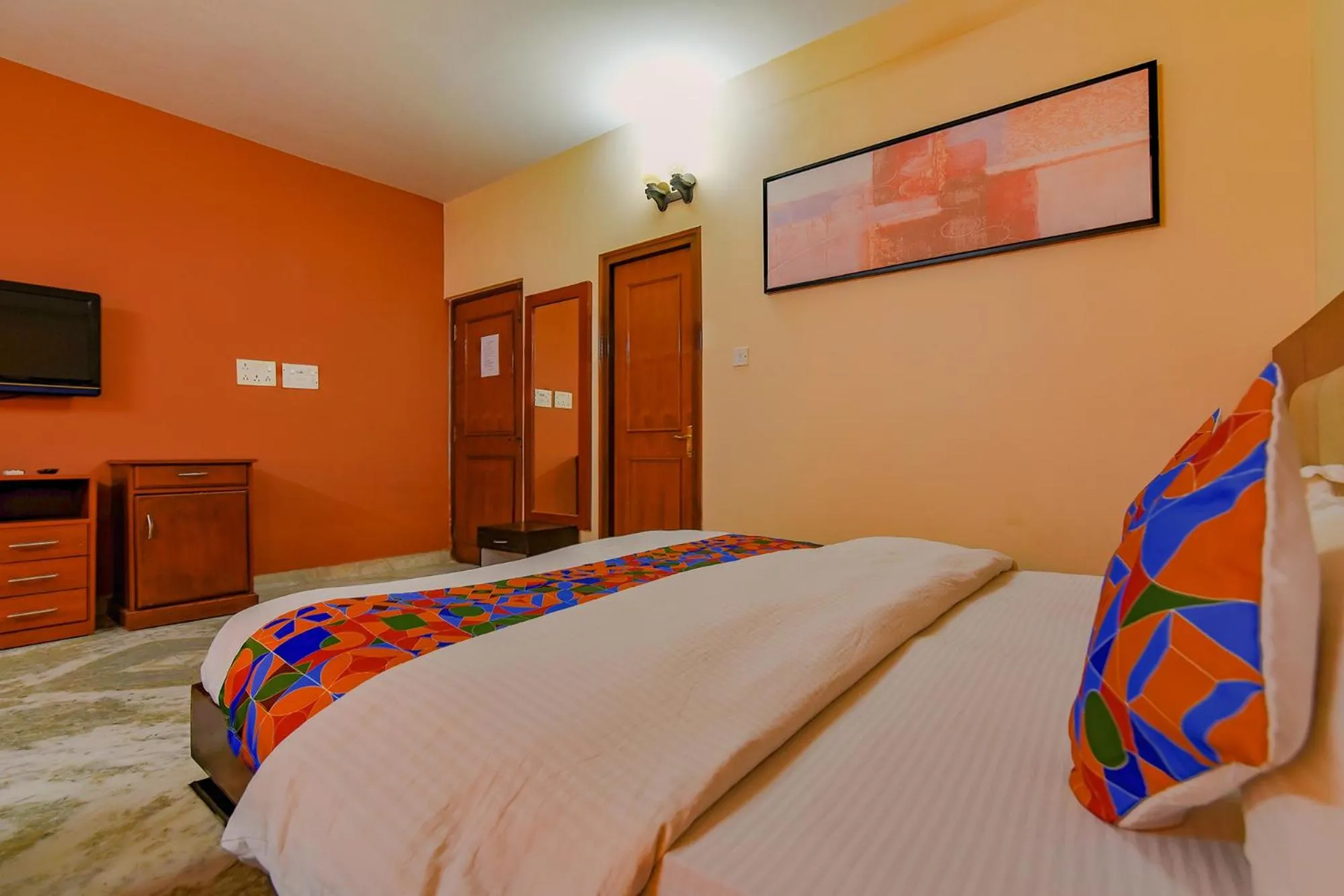 Bedroom, Bed in FabHotel New kolkata Residency Inn - Nr Axis Mall