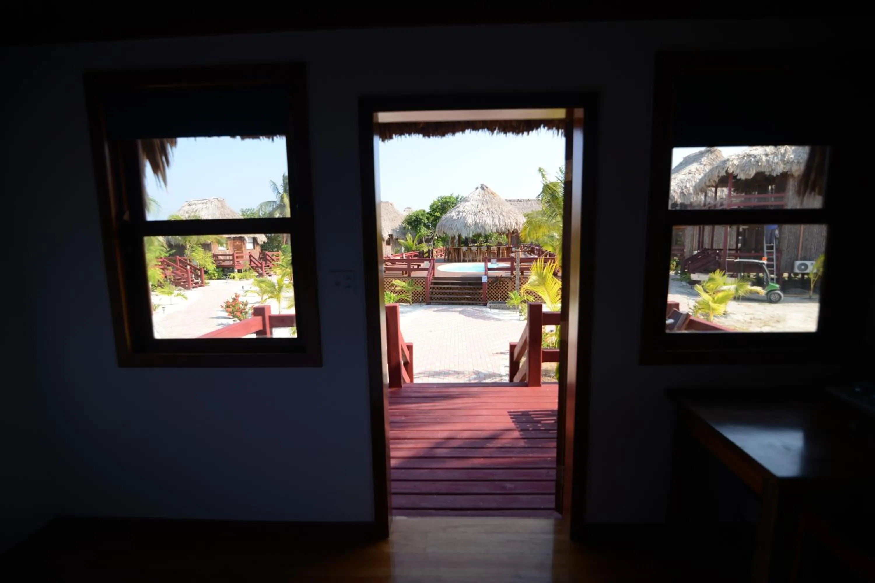 Pool view in El Ben Cabañas
