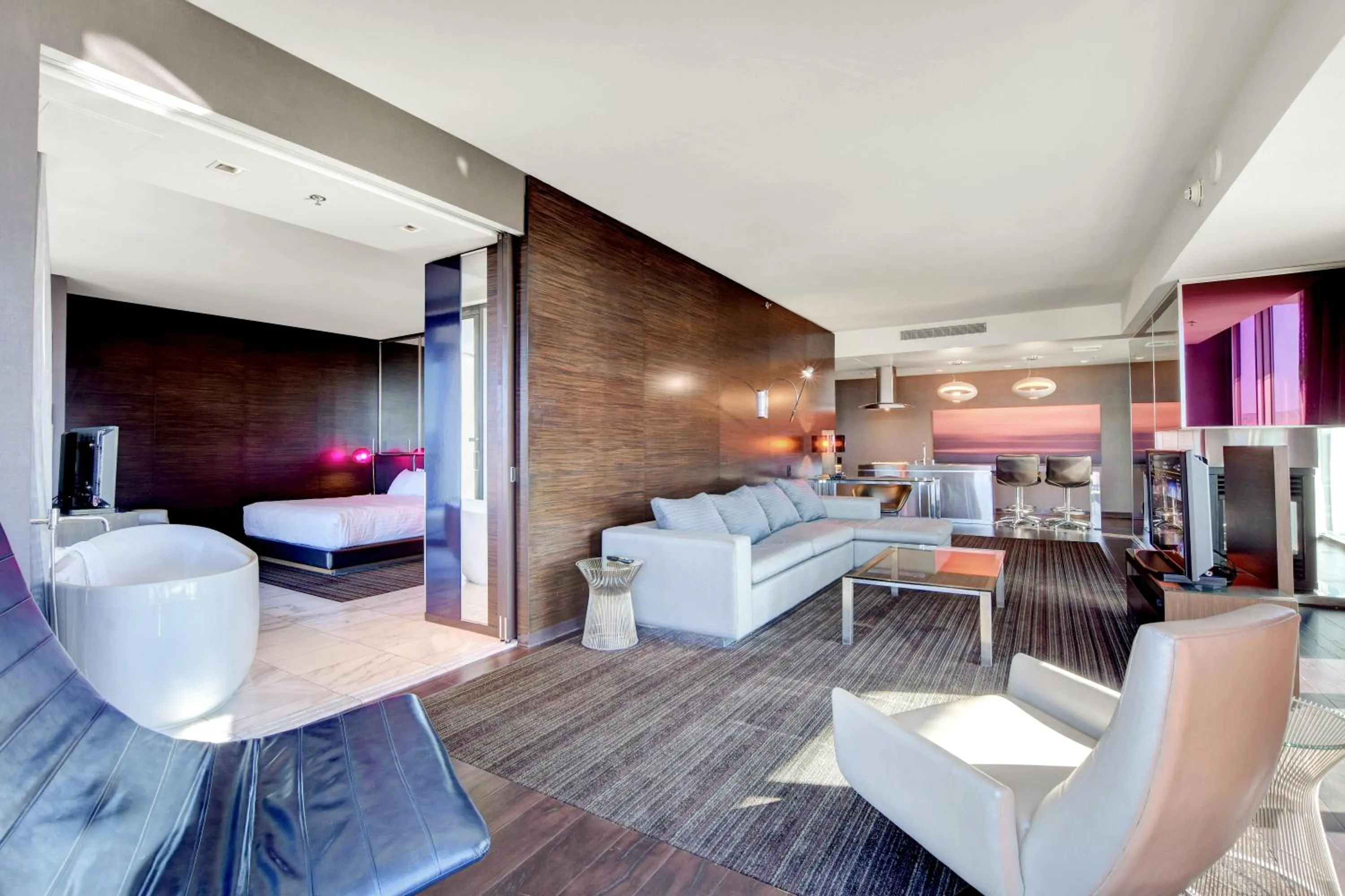 Living room in Private Luxury Panoramic Suite at Palms Place