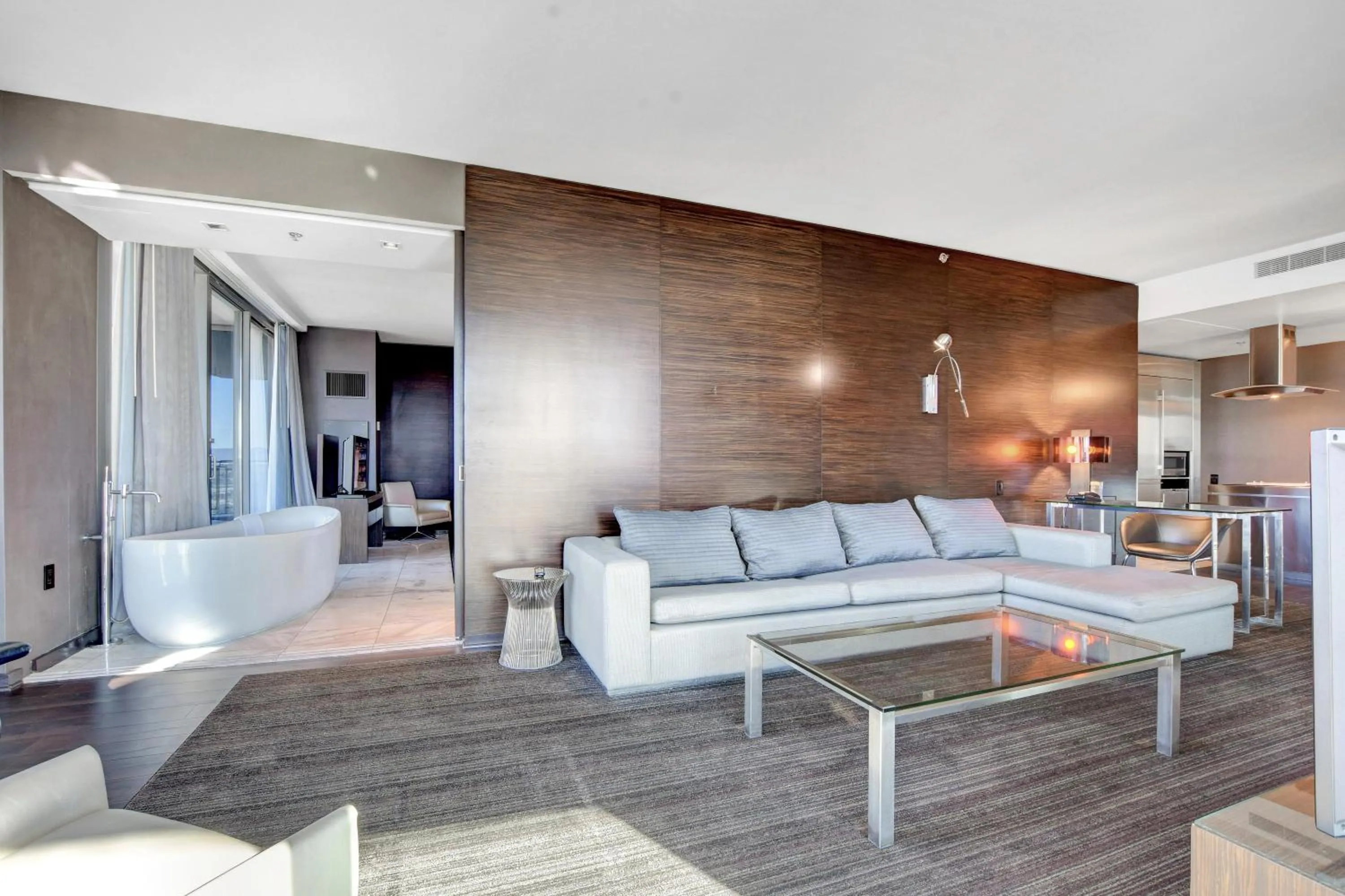 Living room in Private Luxury Panoramic Suite at Palms Place