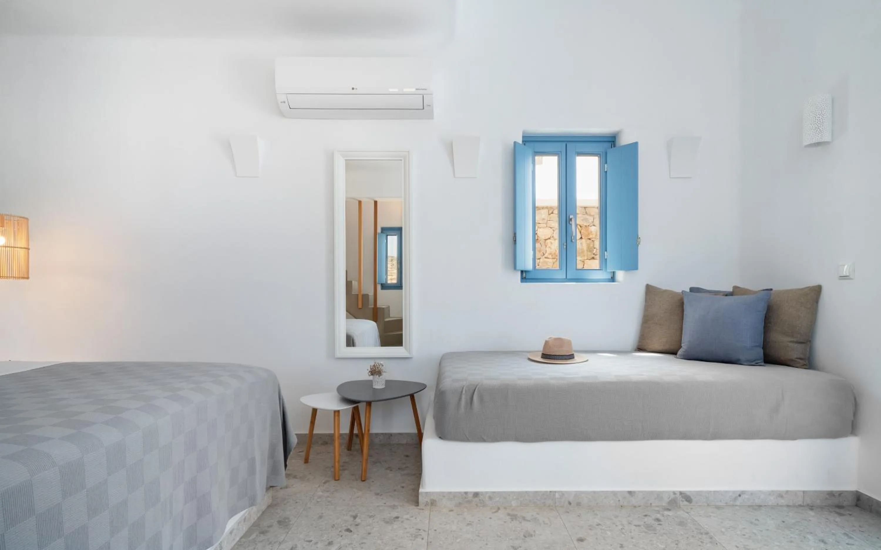 Bed in Camvillia Donoussa Village Suites