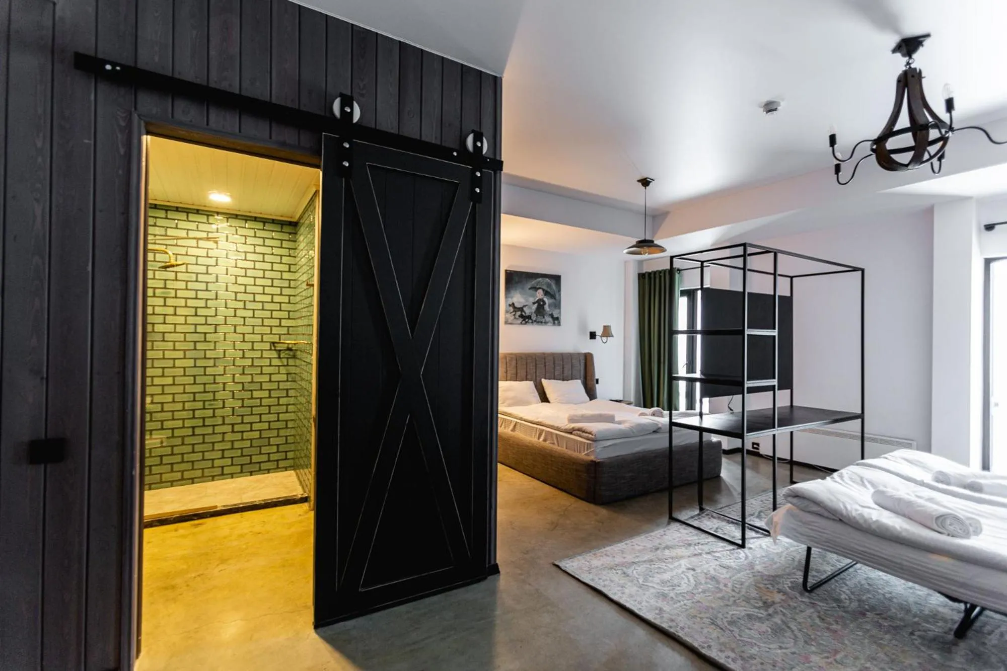 Bathroom, Bed in Hotel Roshe Gudauri