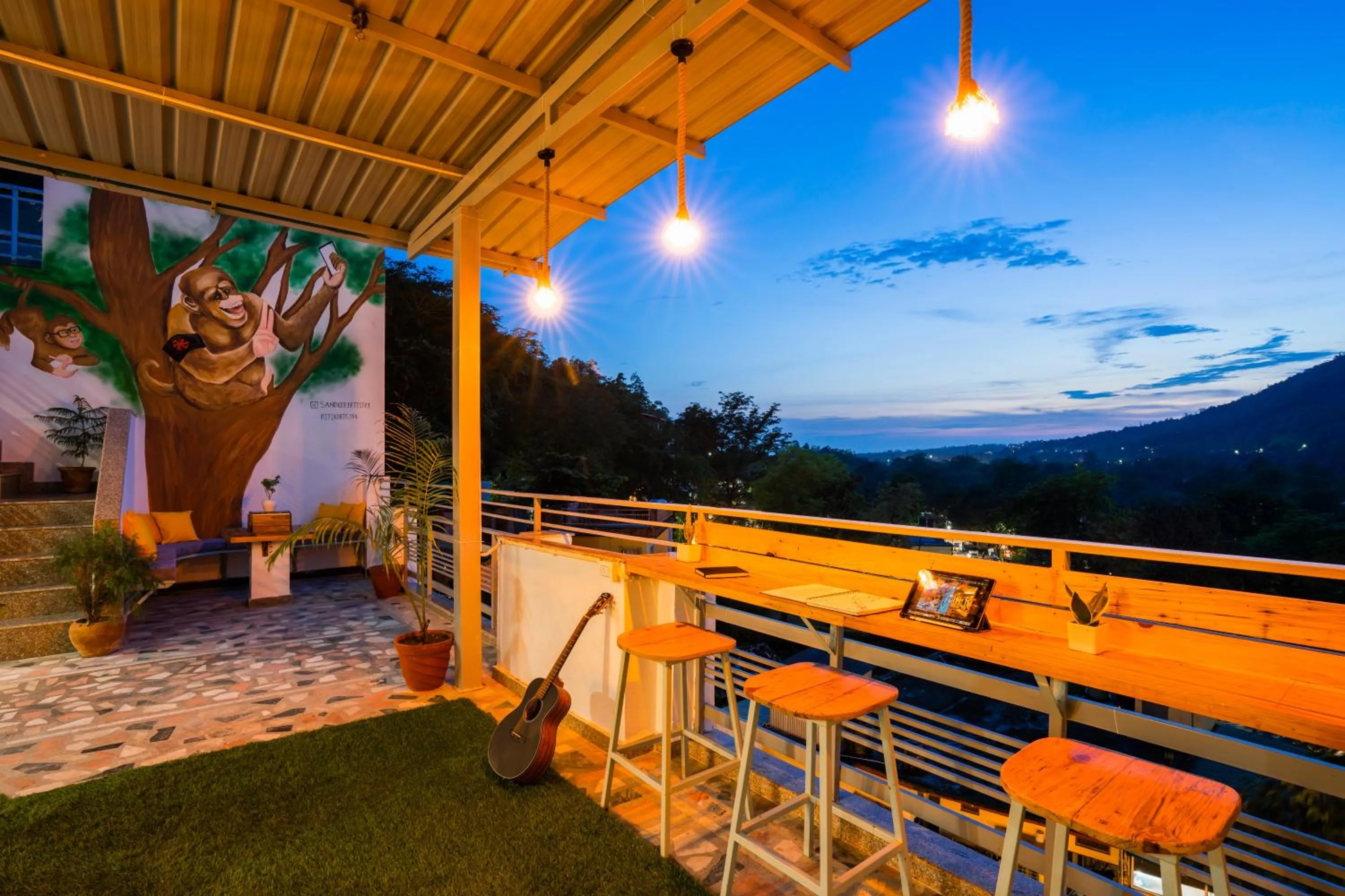 Natural landscape in Zostel Rishikesh, Laxman Jhula