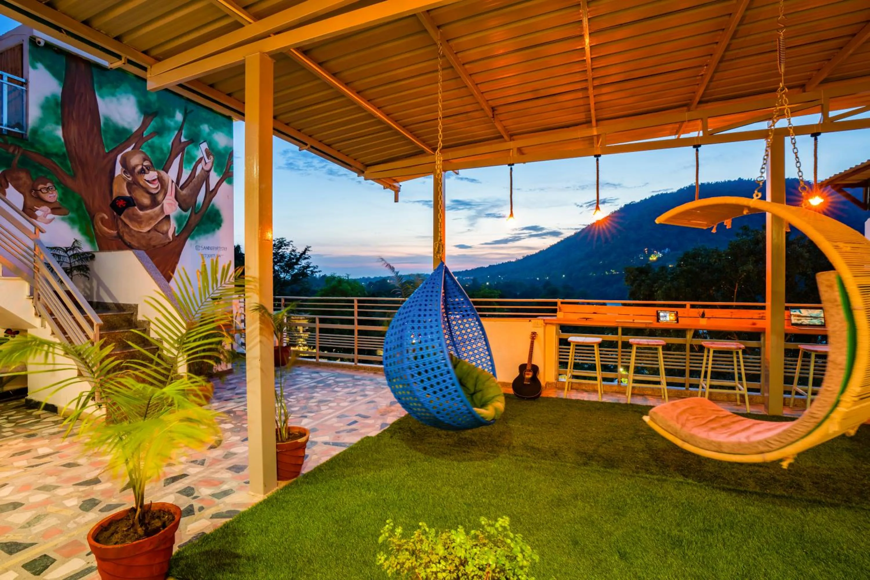 Natural landscape in Zostel Rishikesh, Laxman Jhula