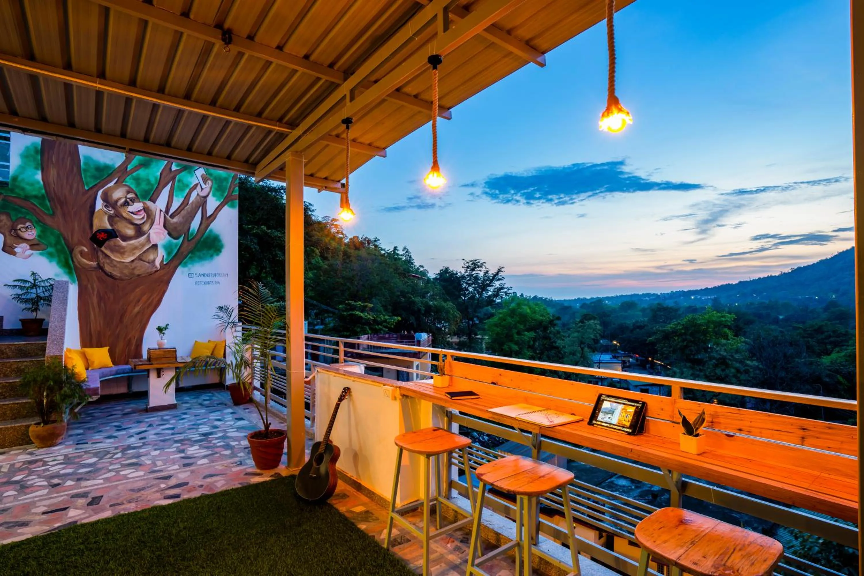 Natural landscape in Zostel Rishikesh, Laxman Jhula