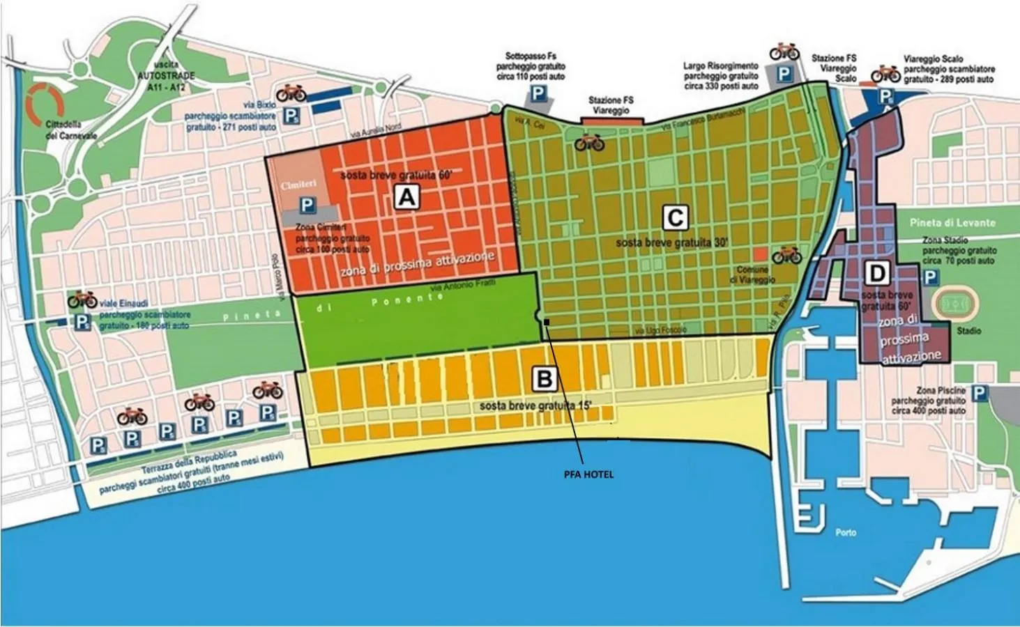 Parking in PFA Hotel Viareggio