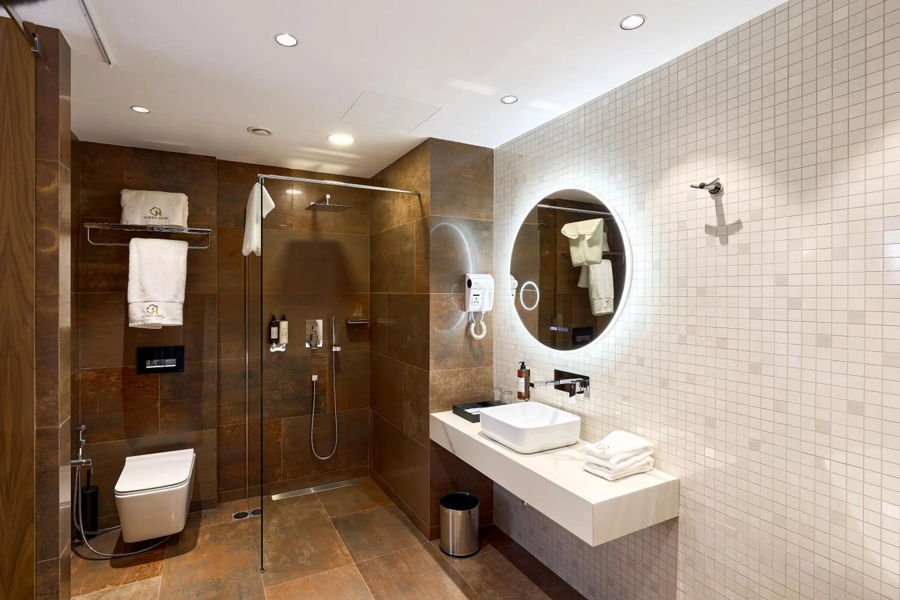 Shower in Clocks Hotel Tbilisi