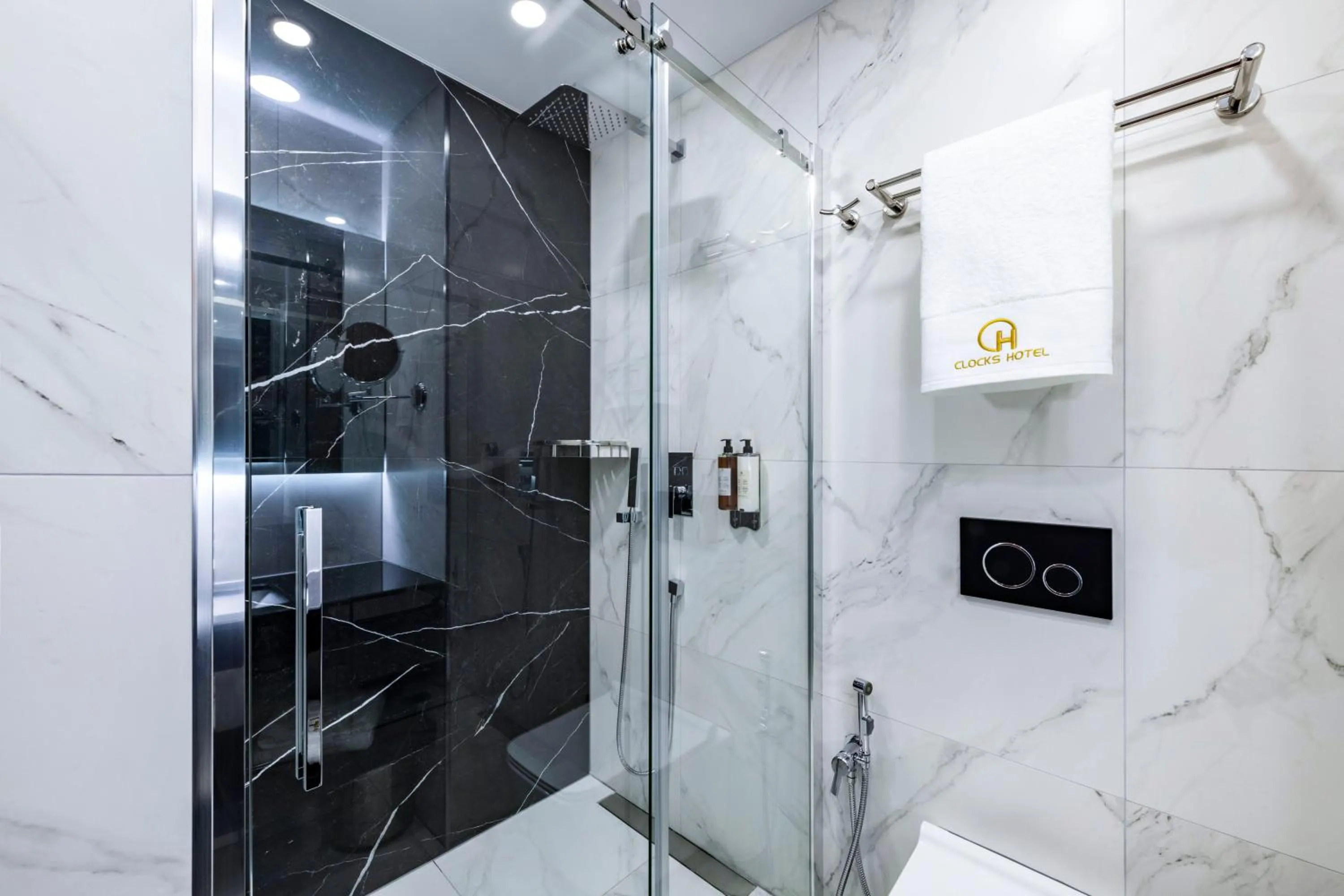 Shower in Clocks Hotel Tbilisi