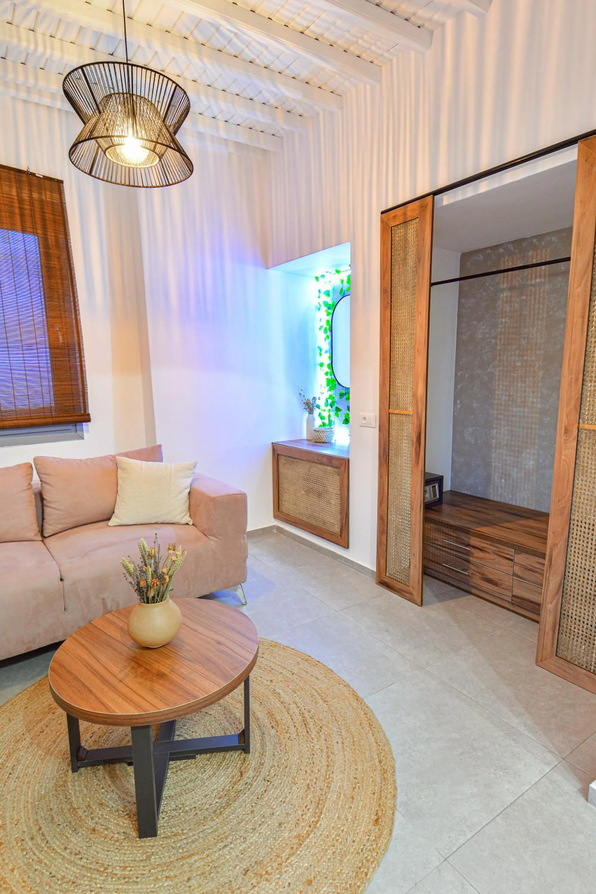 Seating area in Oikia Suites Mykonos