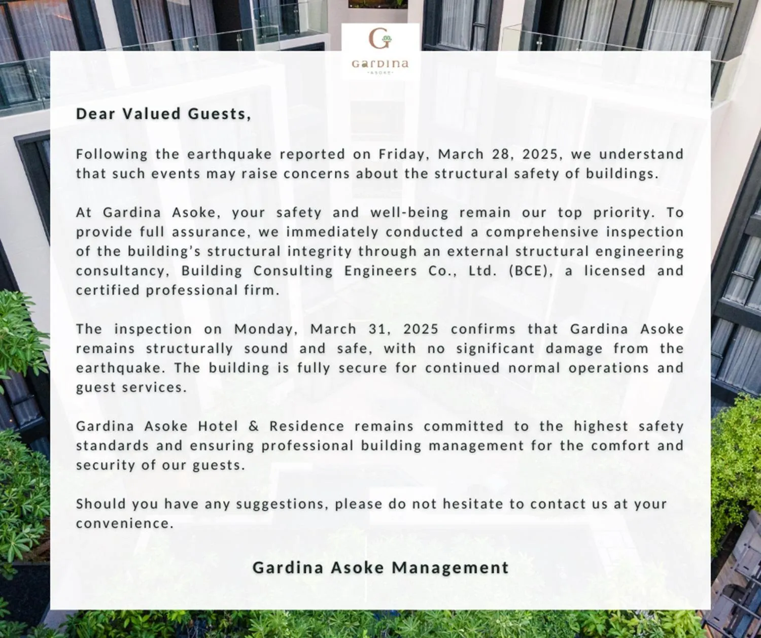 Property building in Gardina Asoke Hotel & Residence