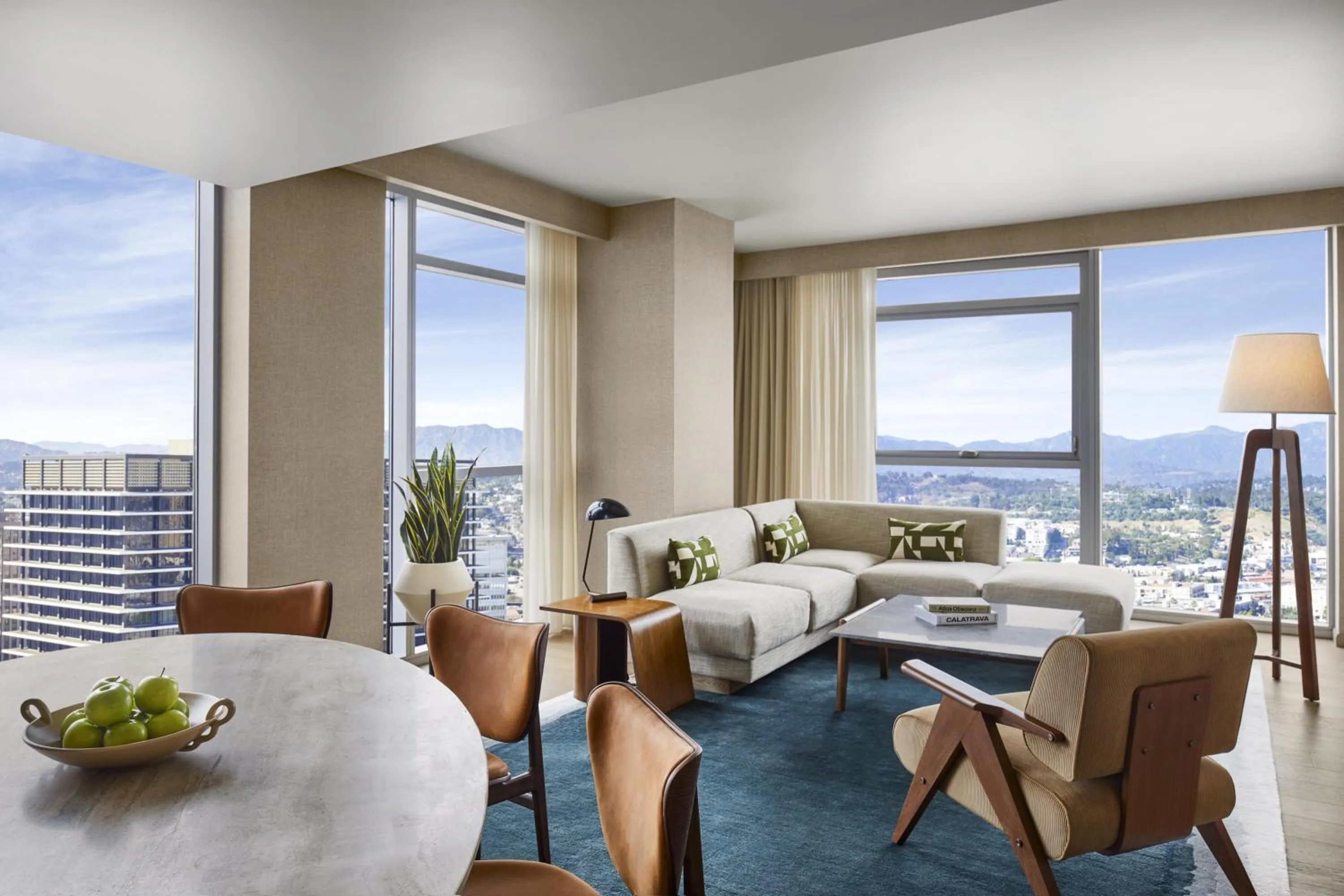 Living room in Conrad Los Angeles