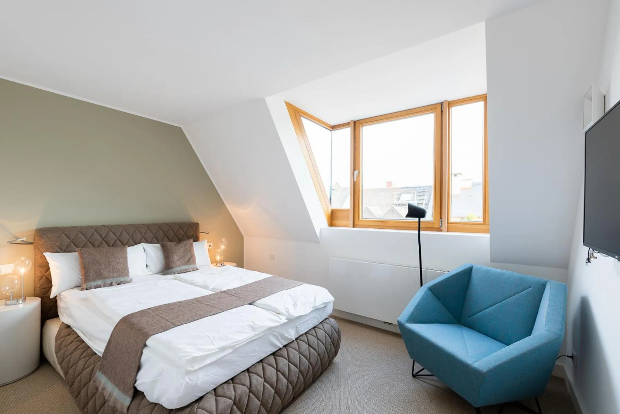 Bedroom, Bed in Studiohouse Frankfurt