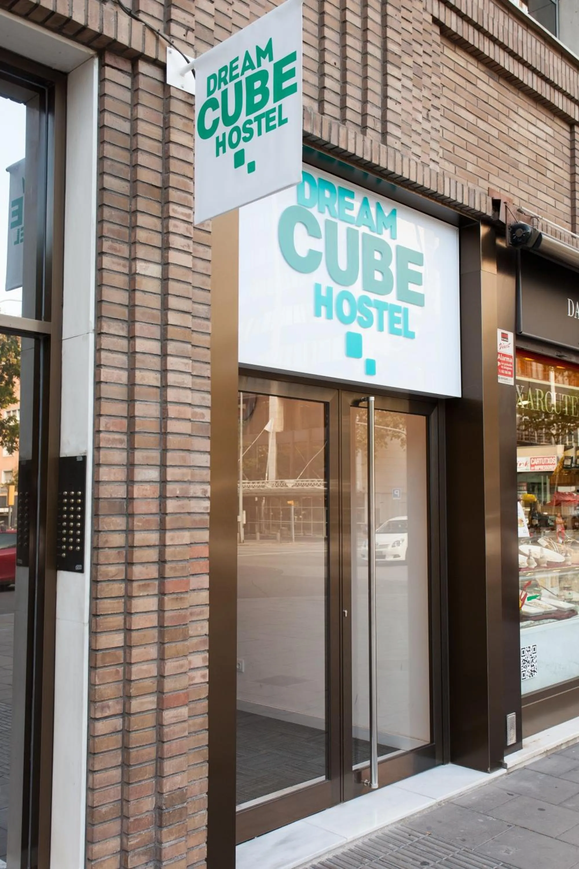 Facade/entrance in Dream Cube Hostel