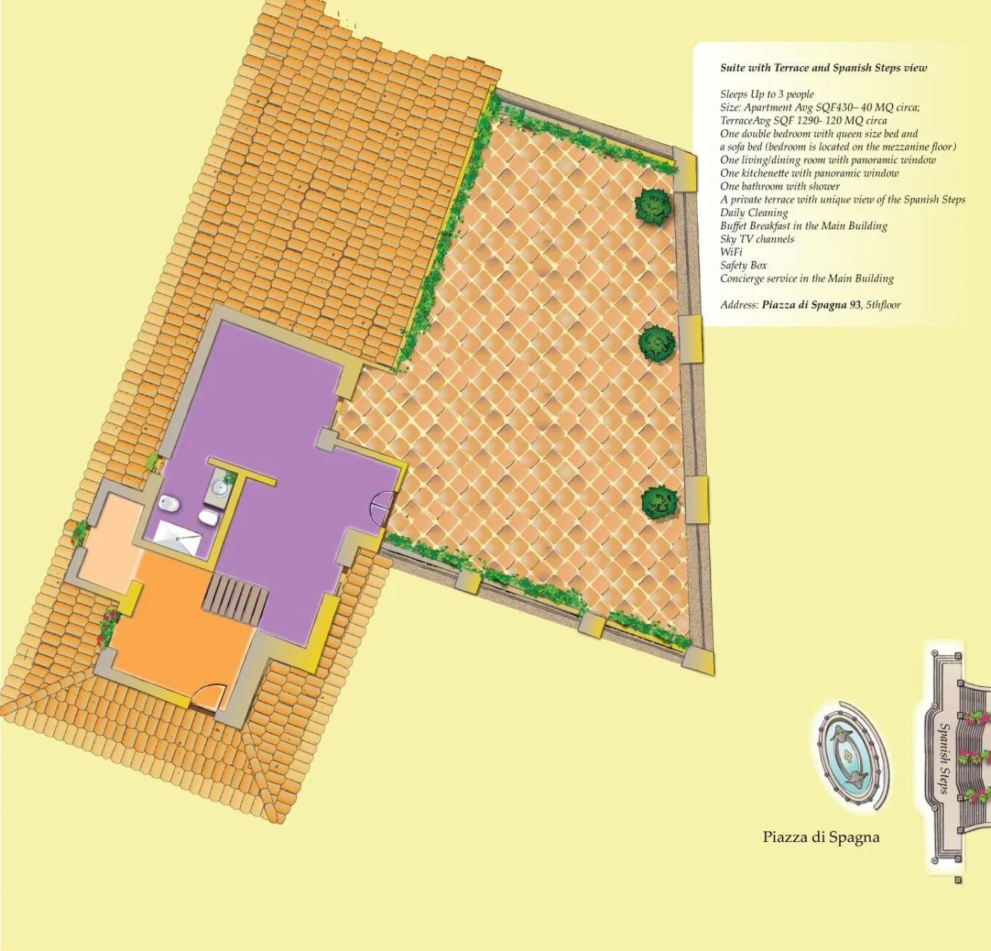 Floor plan in The Inn at the Spanish Steps Luxury Collection - The Inn at the Spanish Steps