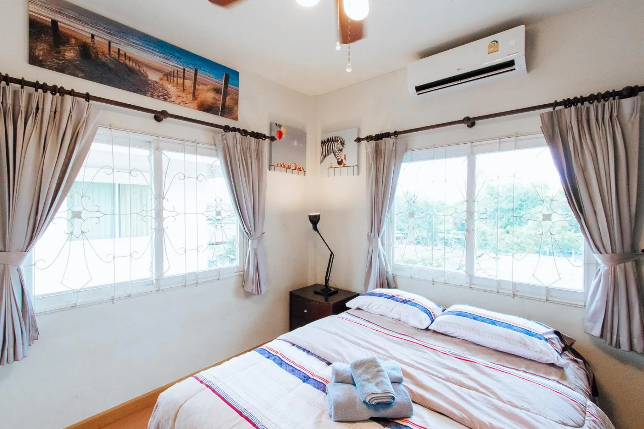 Bed in Captivating 3-Bed Villa in Muang Pattaya