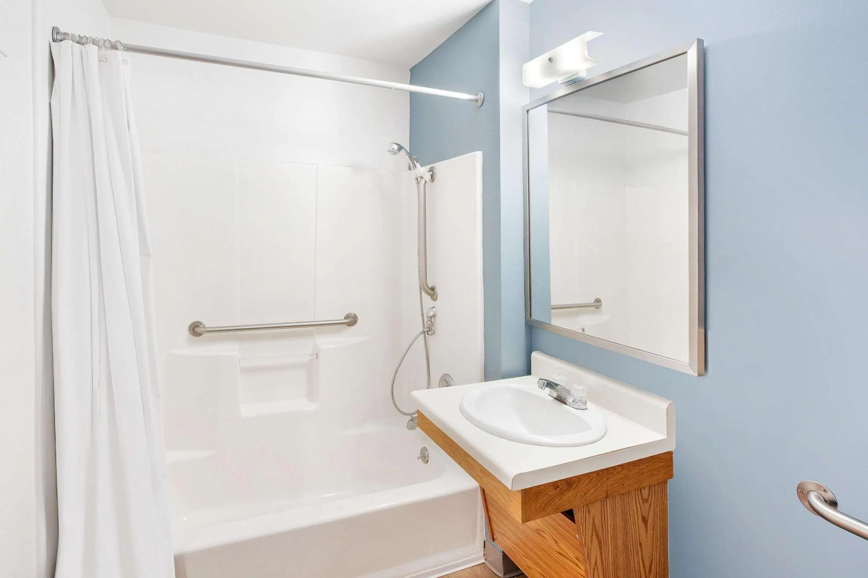 Bathroom in WoodSpring Suites Brownsville