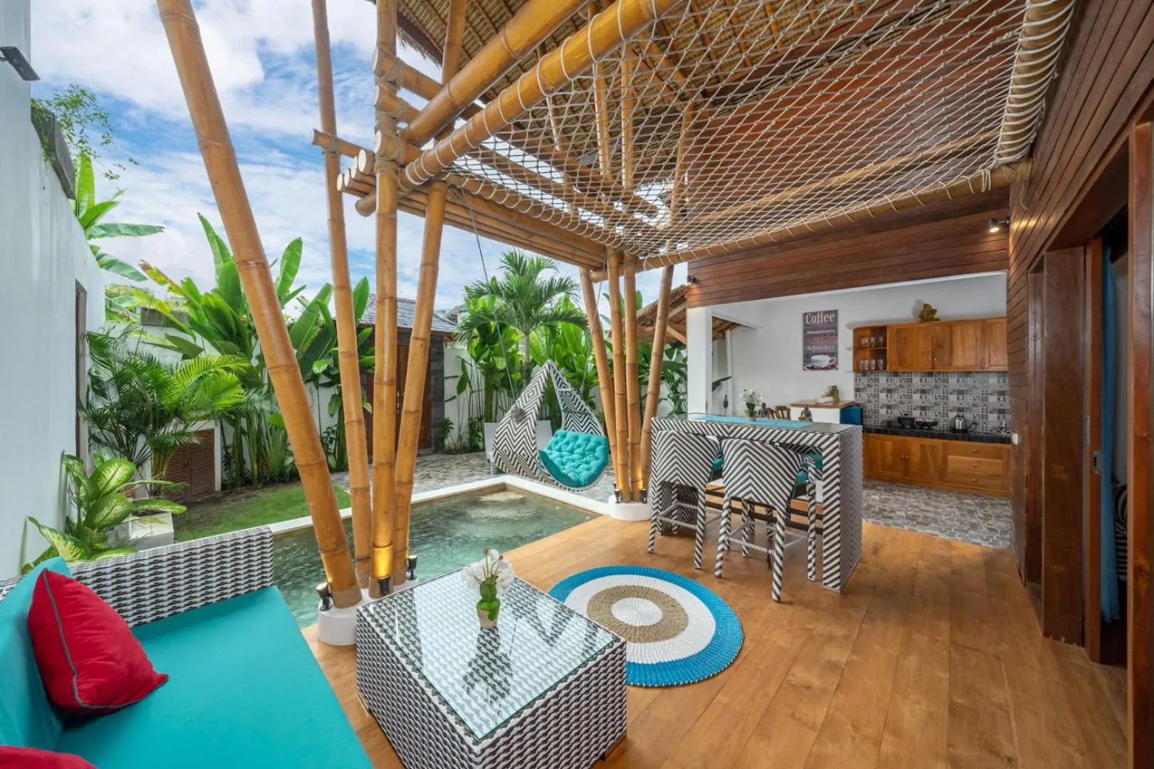 Pool view in The Secret Jungle Villas Berawa