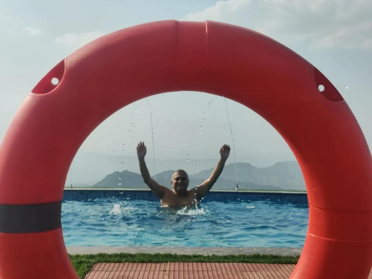 Swimming pool in Hilltop Resort and Glamping Wai, Near Panchgani