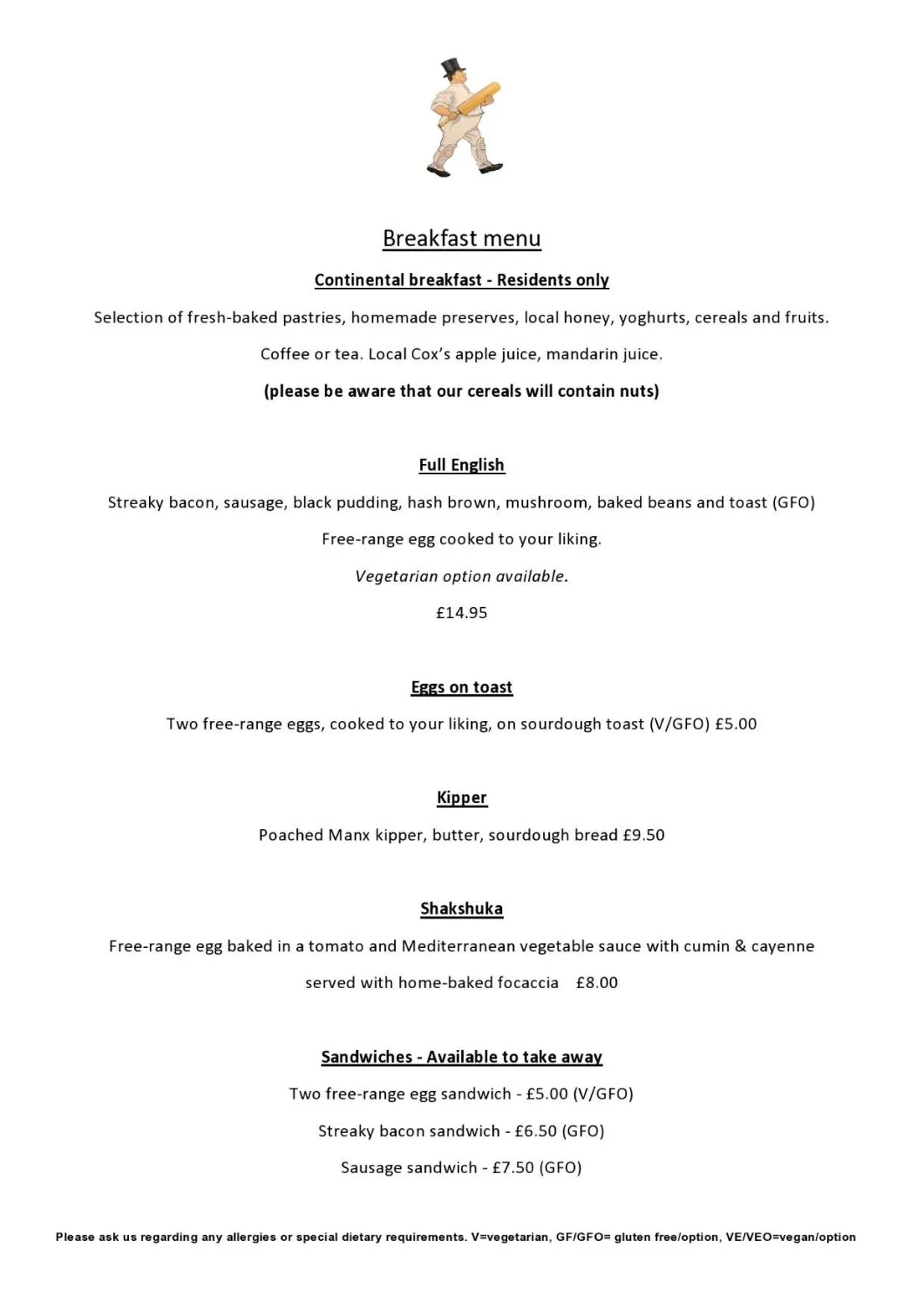 Breakfast in The Cricketers Inn