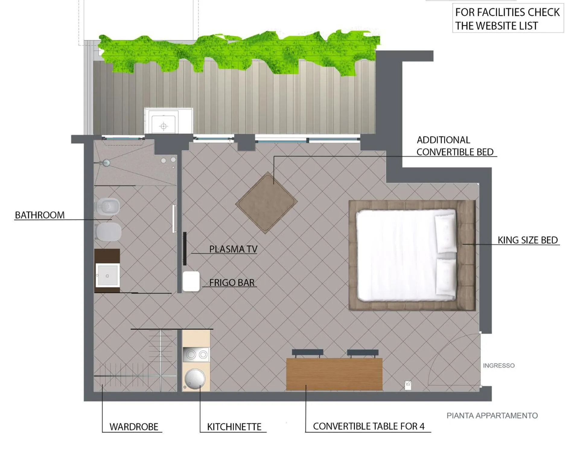 Floor plan in San Babila Suite
