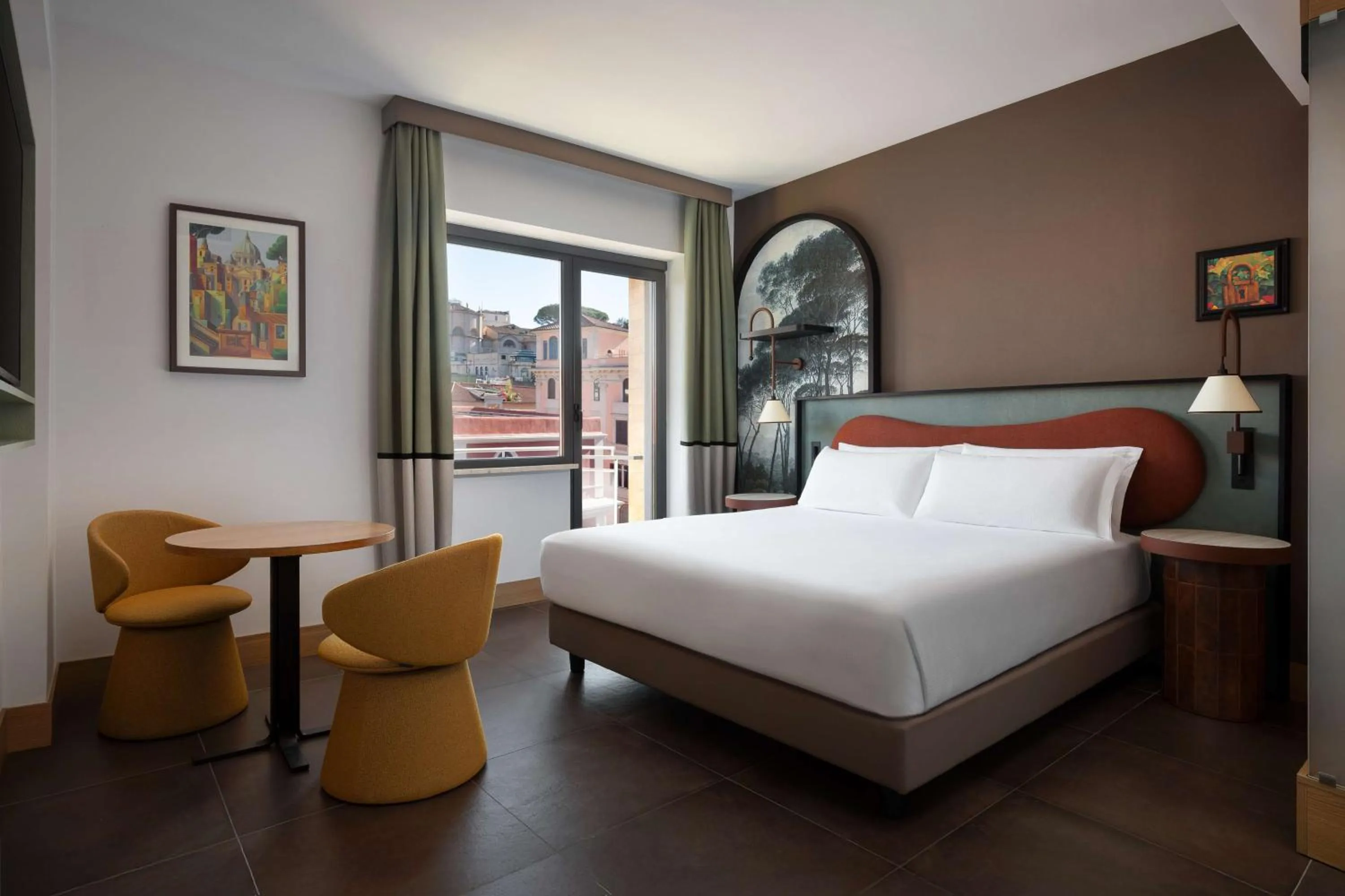 Bed in The Spring House Hotel Rome Vatican, Tapestry Collection Hilton