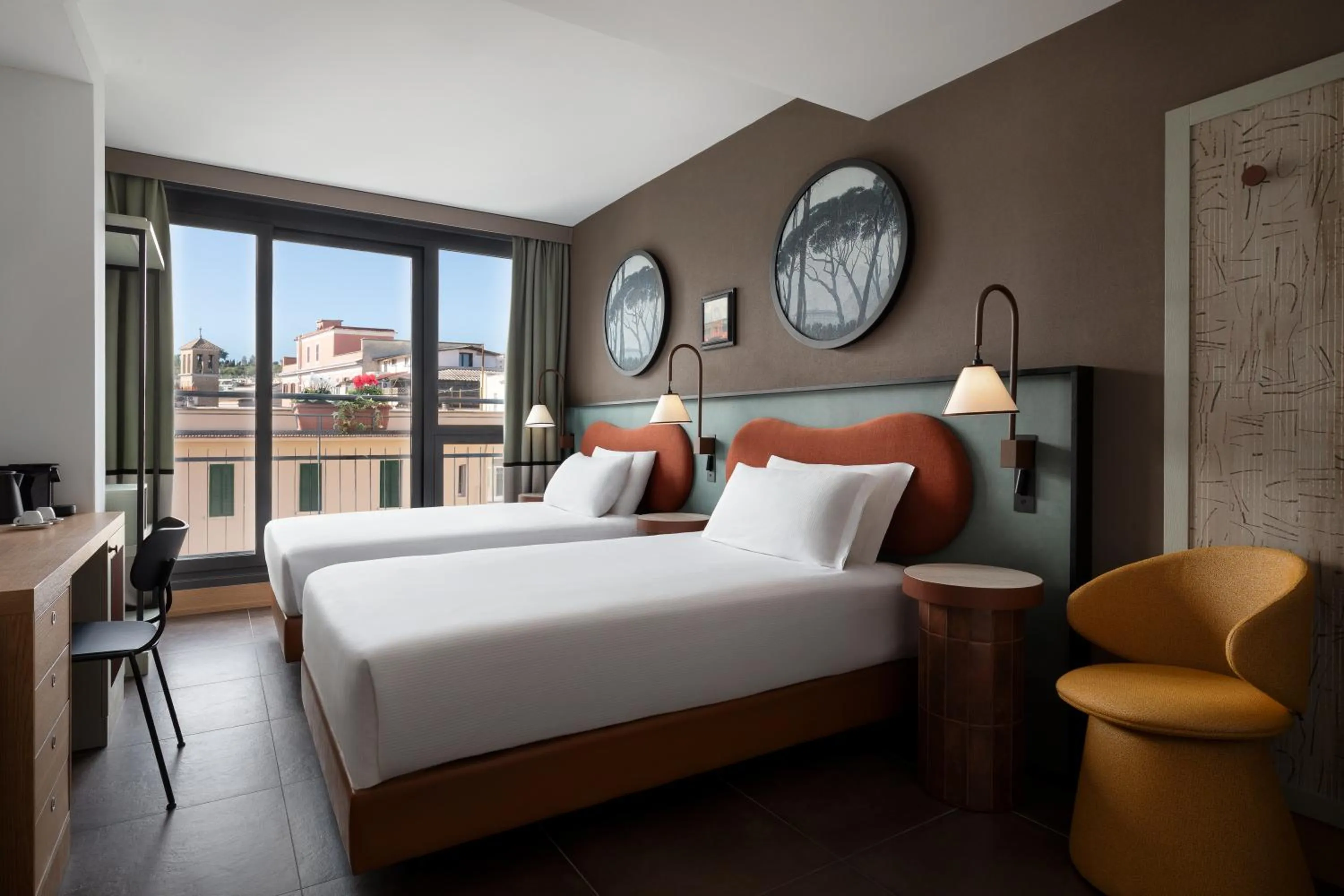 Bedroom, Bed in The Spring House Hotel Rome Vatican, Tapestry Collection Hilton