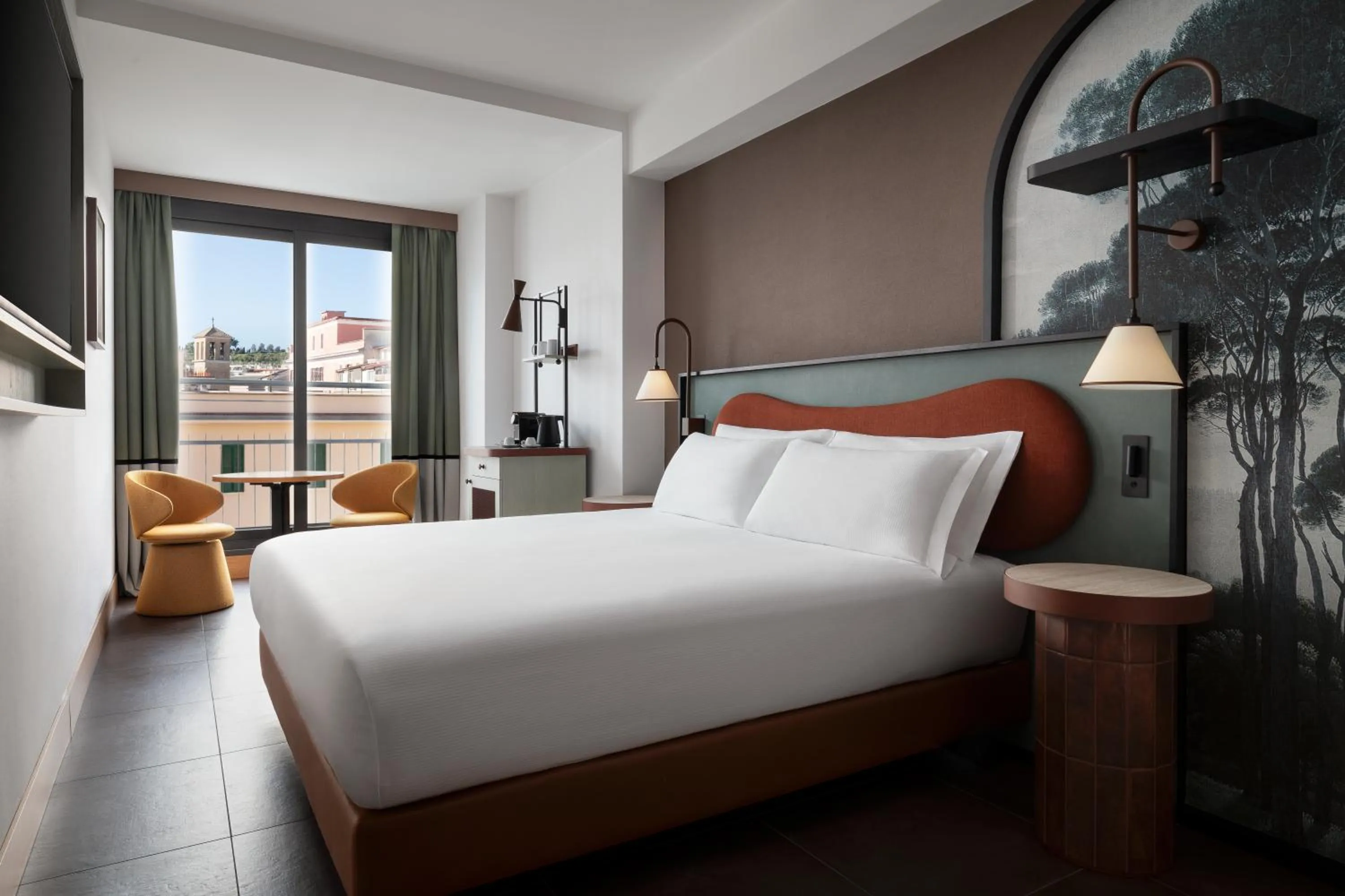 Bedroom, Bed in The Spring House Hotel Rome Vatican, Tapestry Collection Hilton