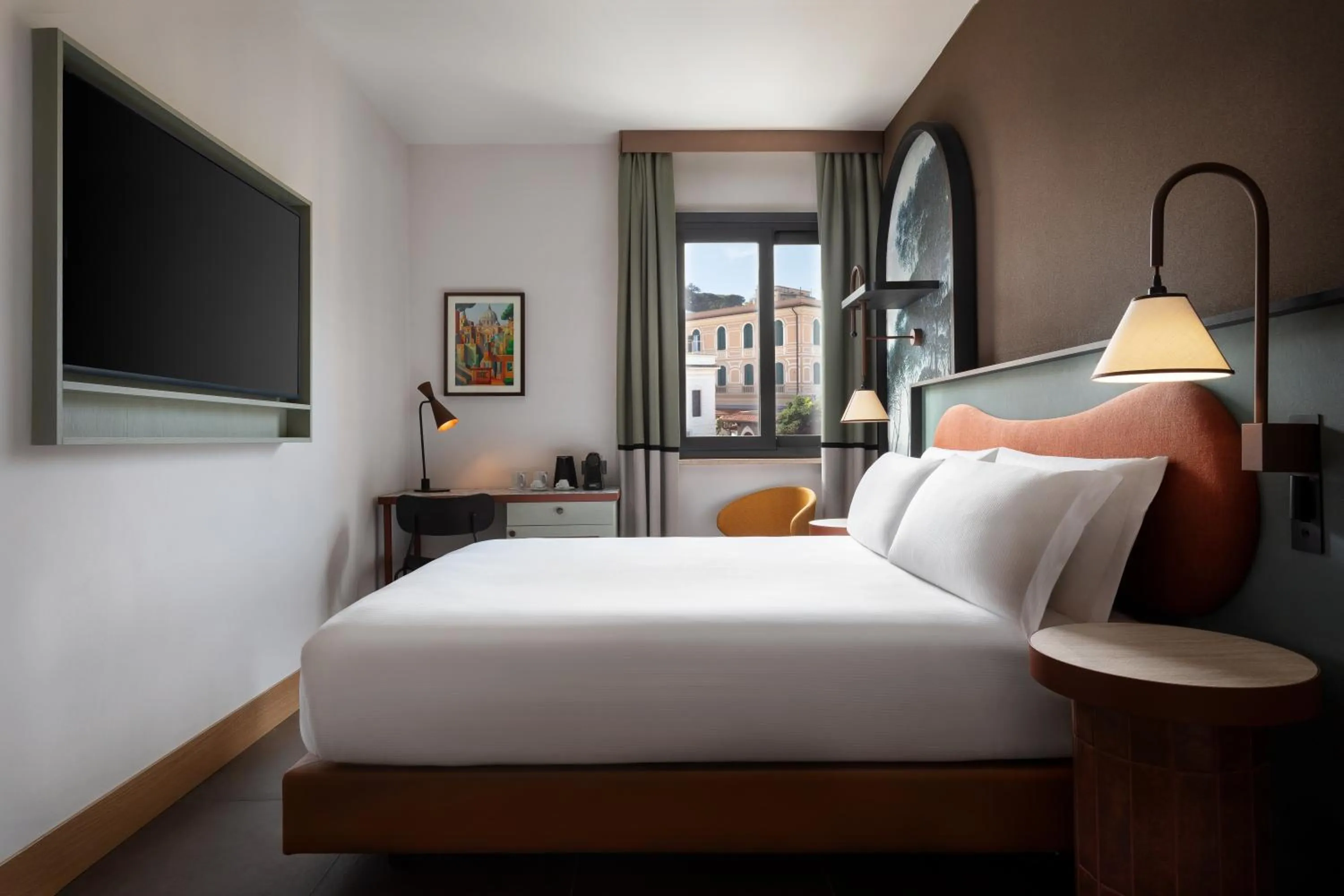 Bedroom, Bed in The Spring House Hotel Rome Vatican, Tapestry Collection Hilton