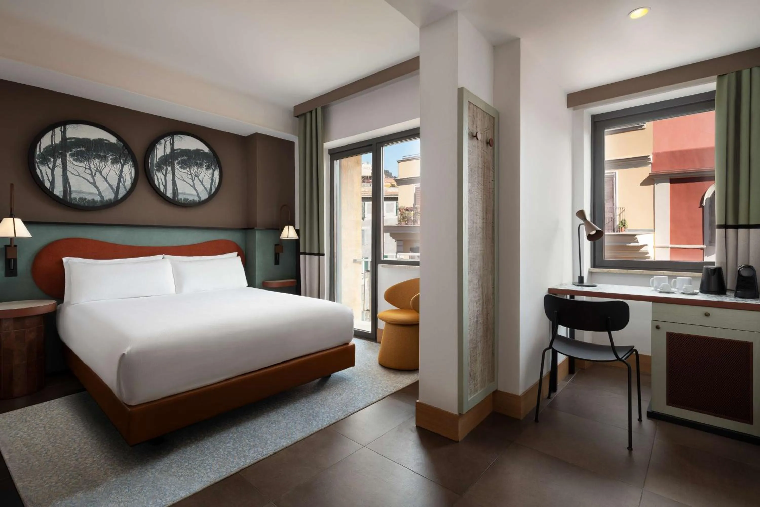 Bedroom, Bed in The Spring House Hotel Rome Vatican, Tapestry Collection Hilton