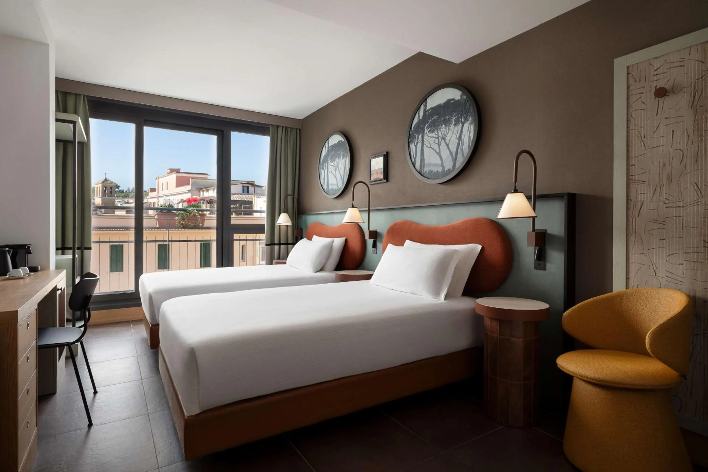 Bed in The Spring House Hotel Rome Vatican, Tapestry Collection Hilton