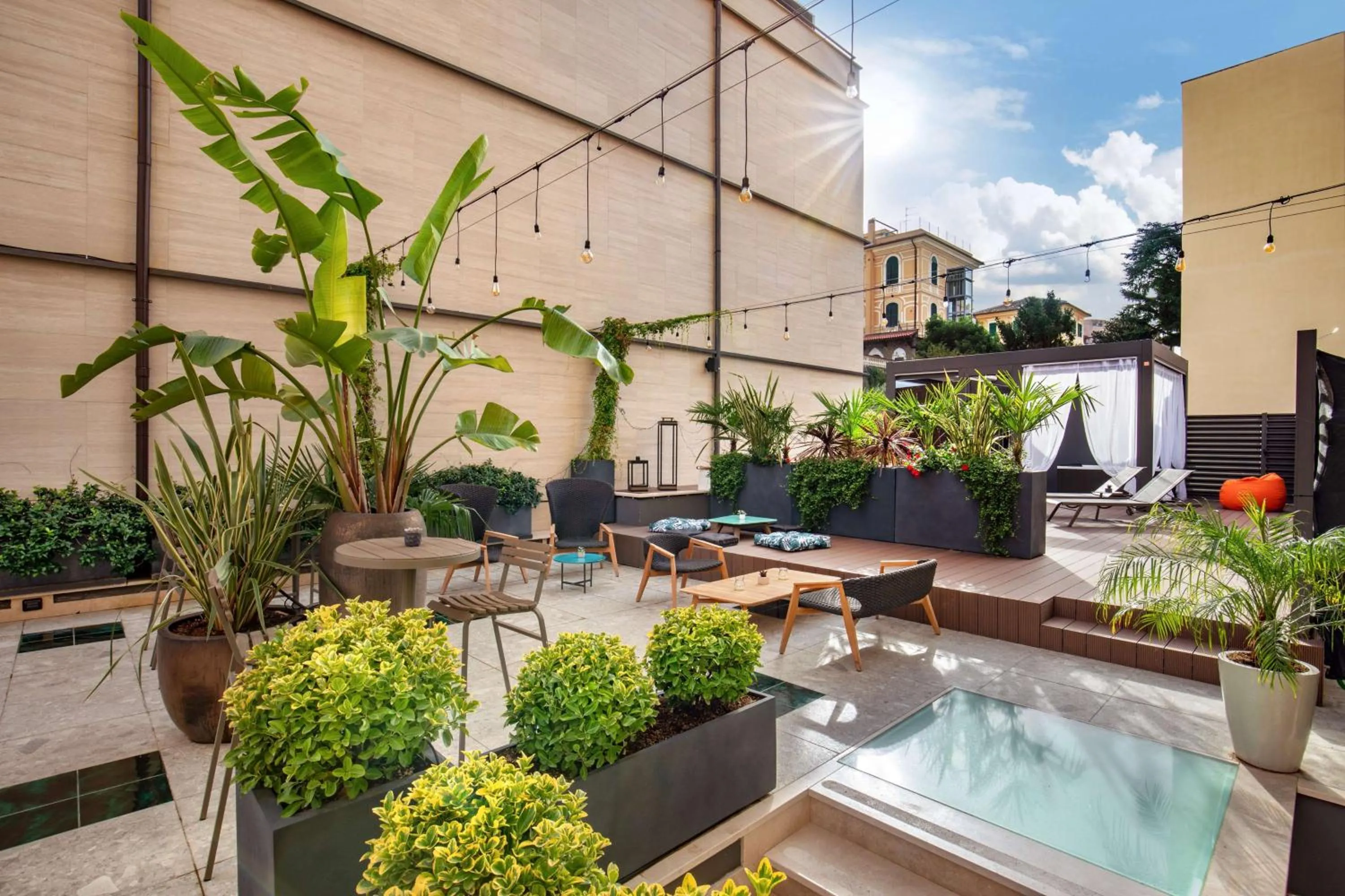 Patio in The Spring House Hotel Rome Vatican, Tapestry Collection Hilton