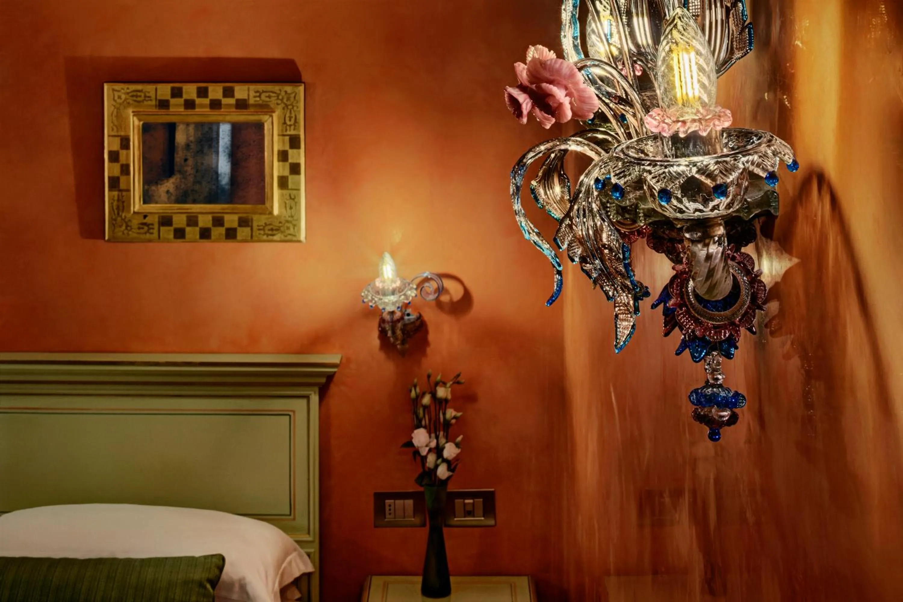 Decorative detail, Bed in Hotel Firenze