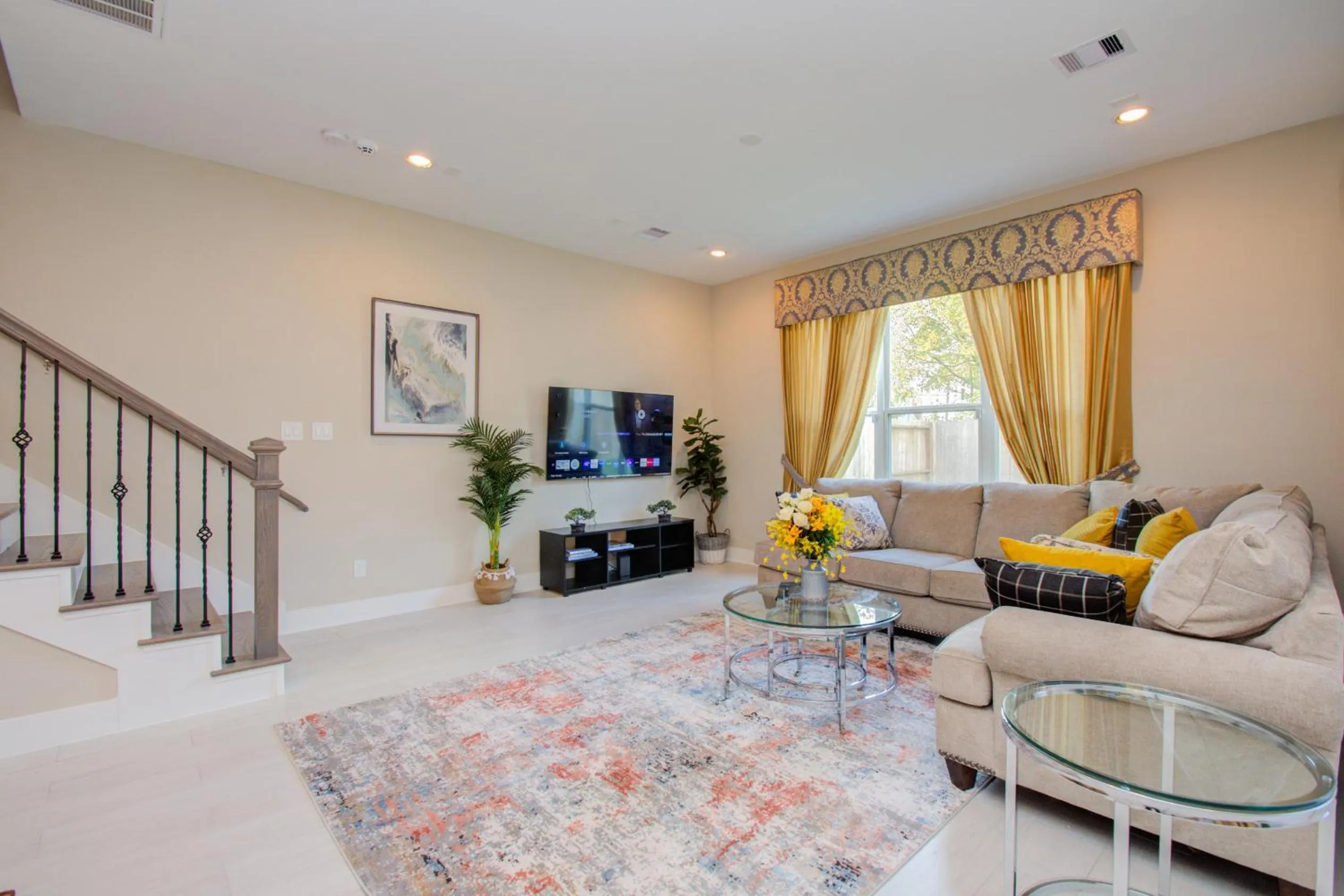 Living room in Elegant East Downtown House Houston TX