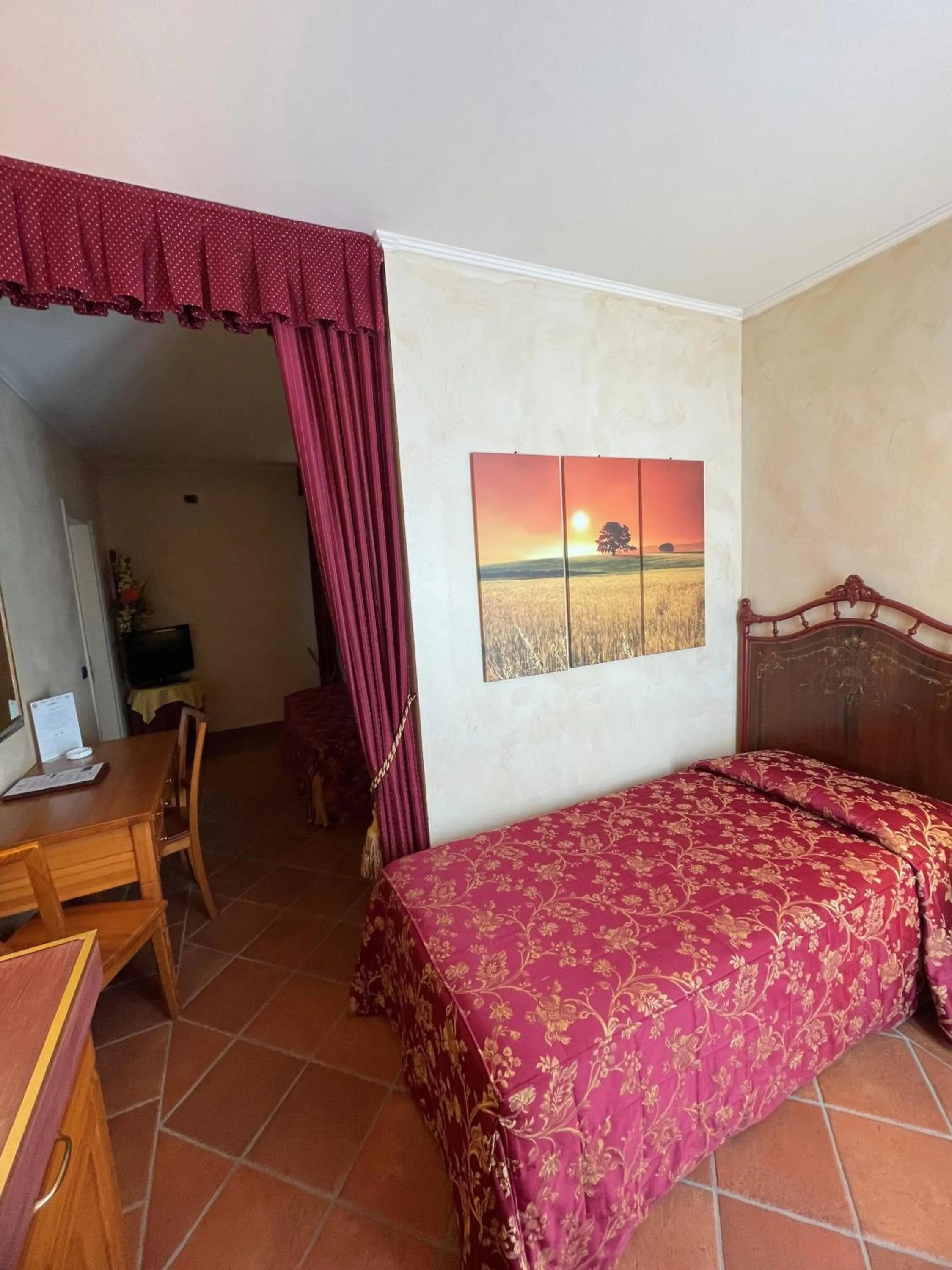 Bed in Romantic Hotel Furno