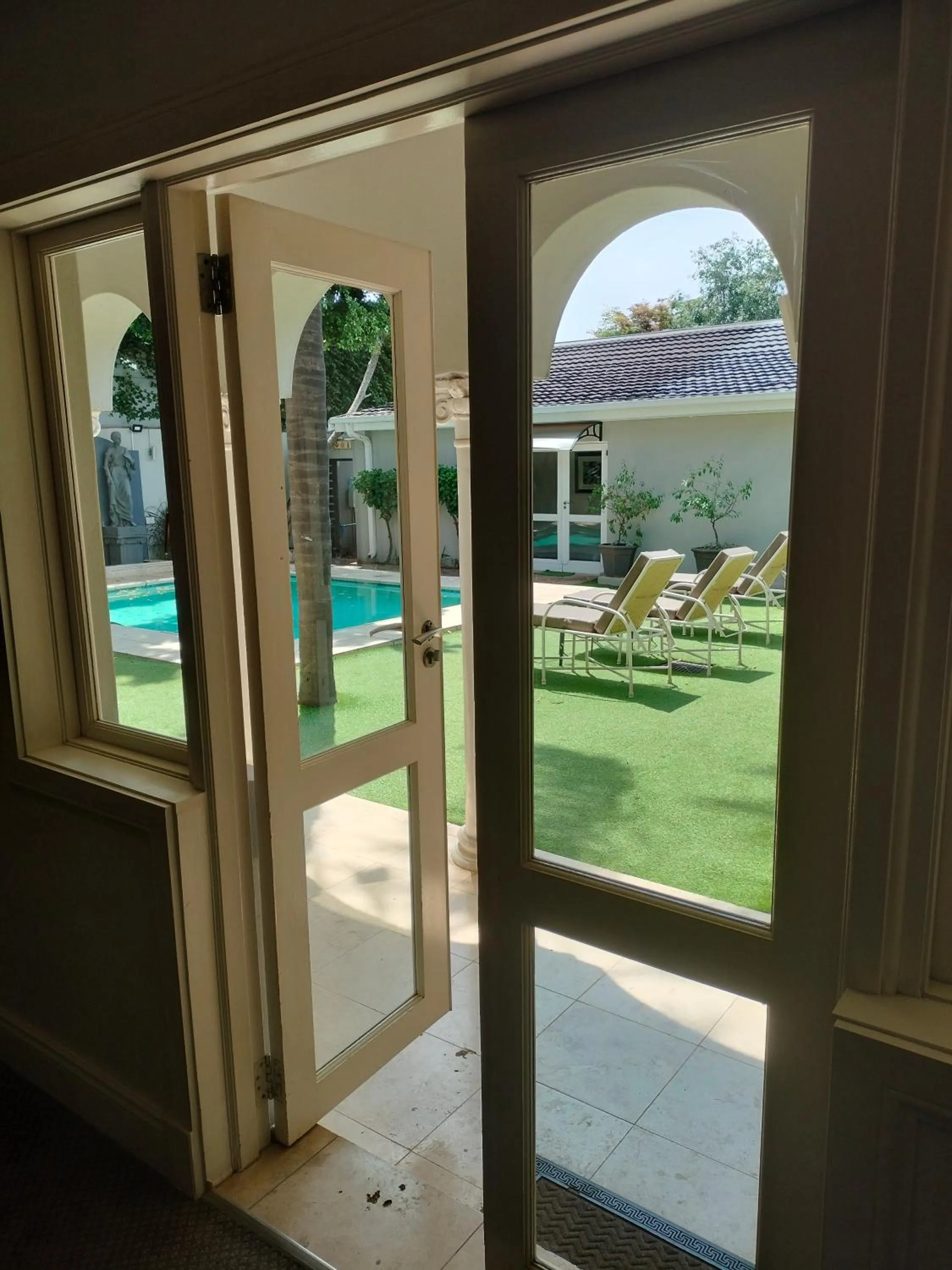 Pool view in 131 on Herbert Baker Boutique Hotel