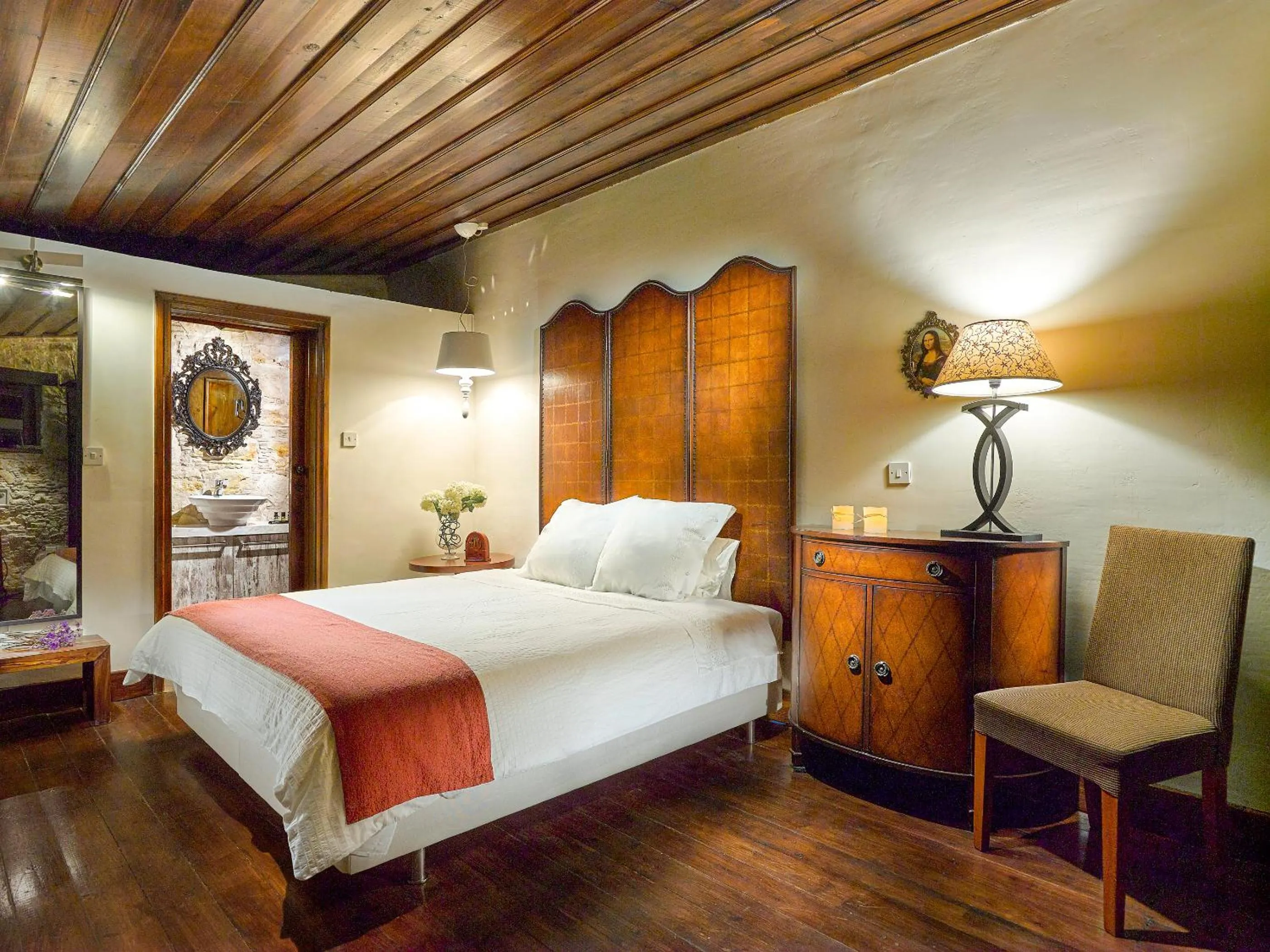 Bed in Oinoessa Traditional Boutique Guest Houses