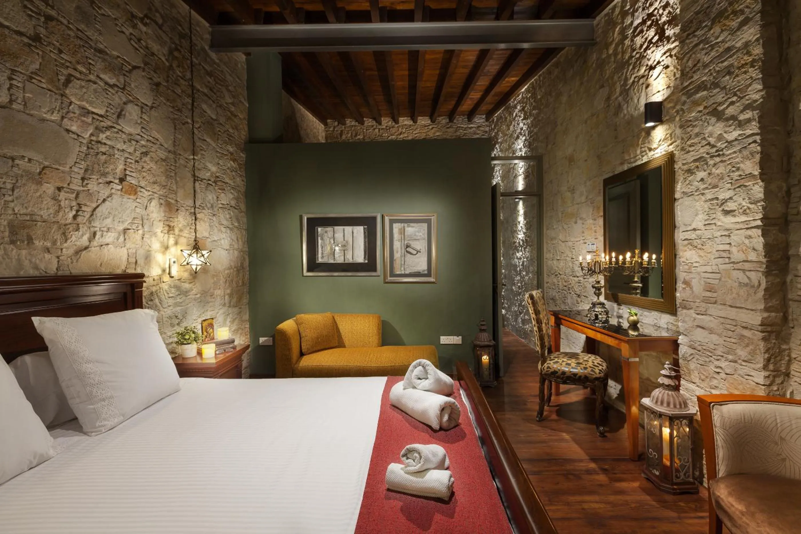 Seating area, Bed in Oinoessa Traditional Boutique Guest Houses