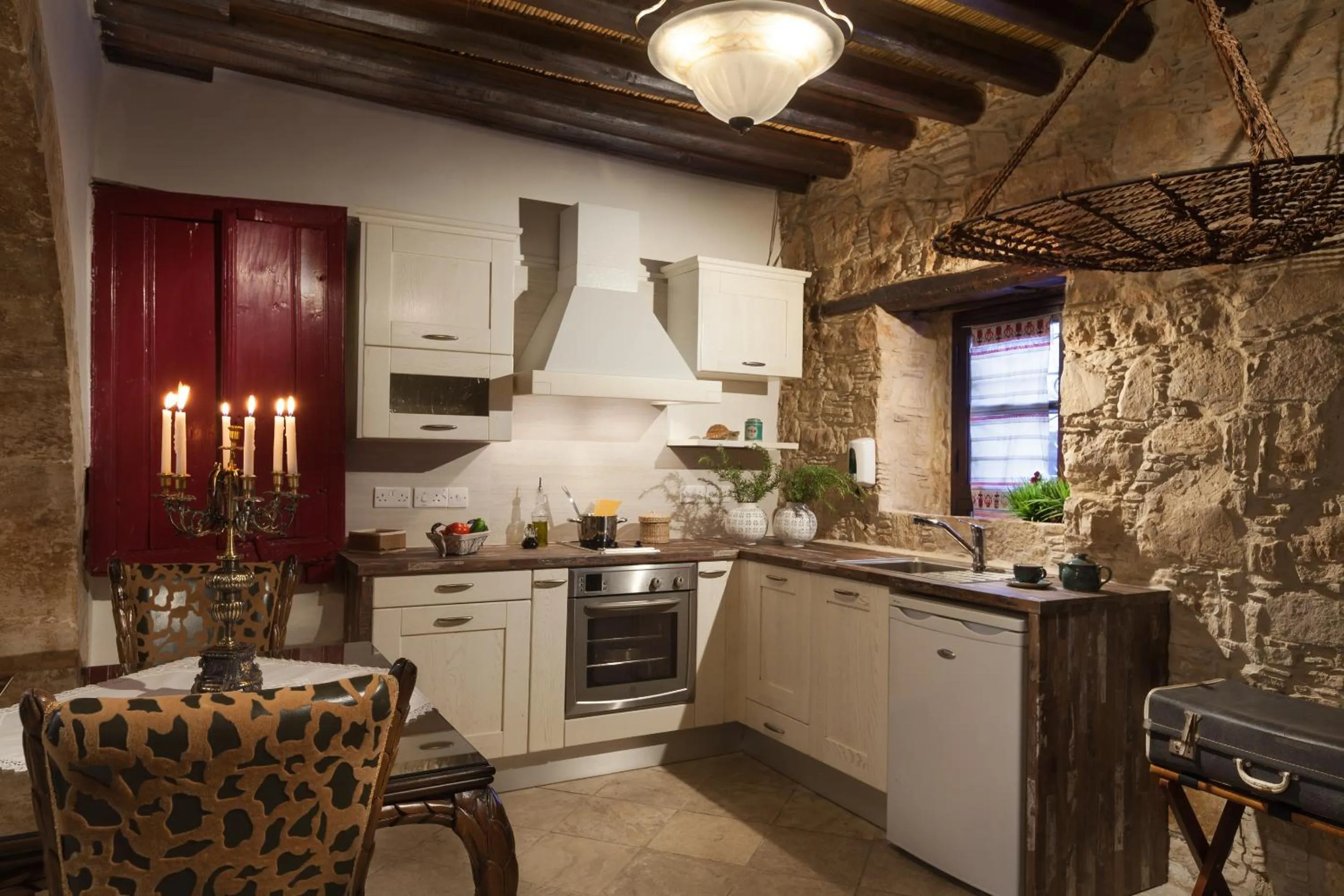 Kitchen or kitchenette in Oinoessa Traditional Boutique Guest Houses