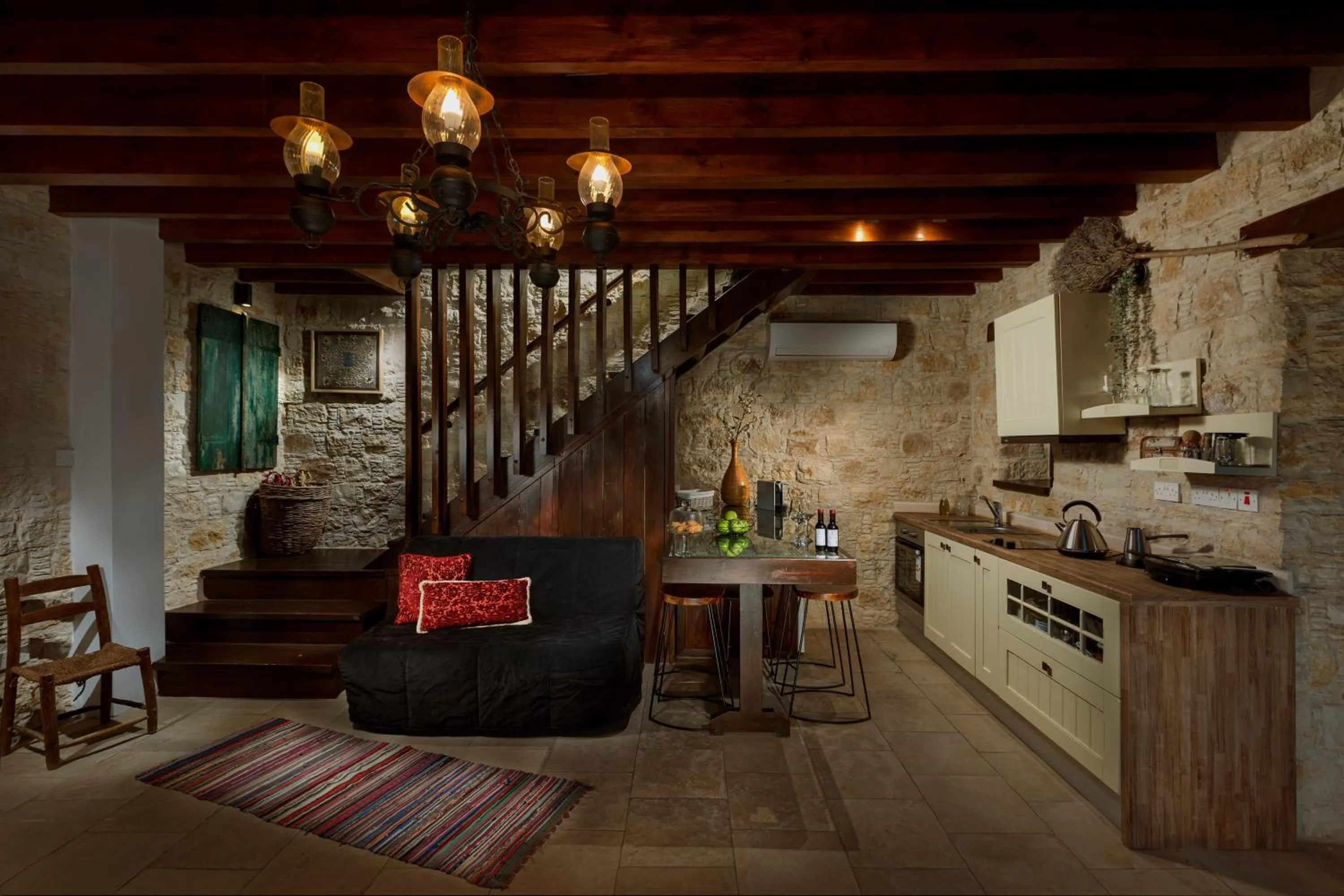 Kitchen or kitchenette in Oinoessa Traditional Boutique Guest Houses