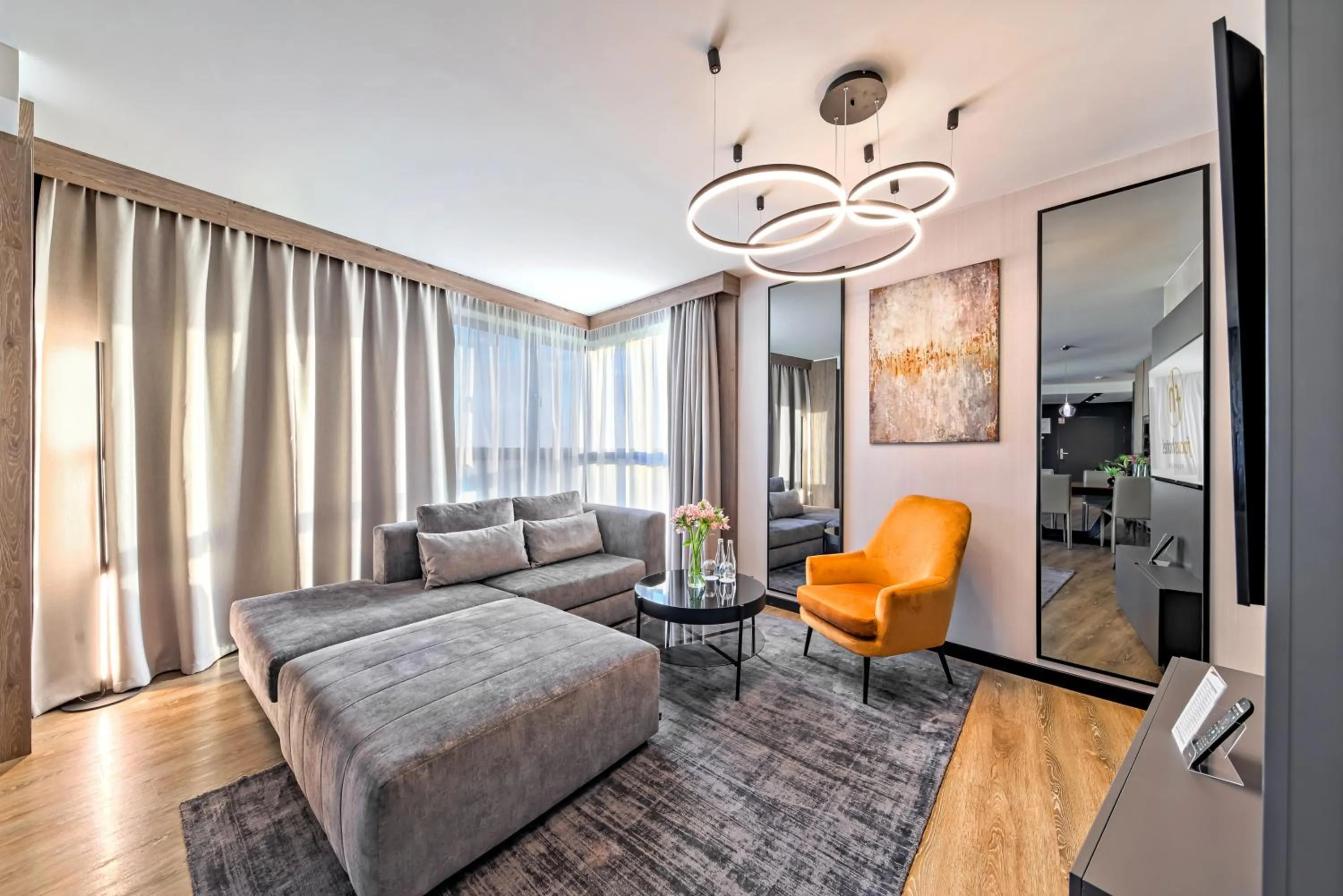 Seating area, Bed in Focus Hotel Premium Warszawa