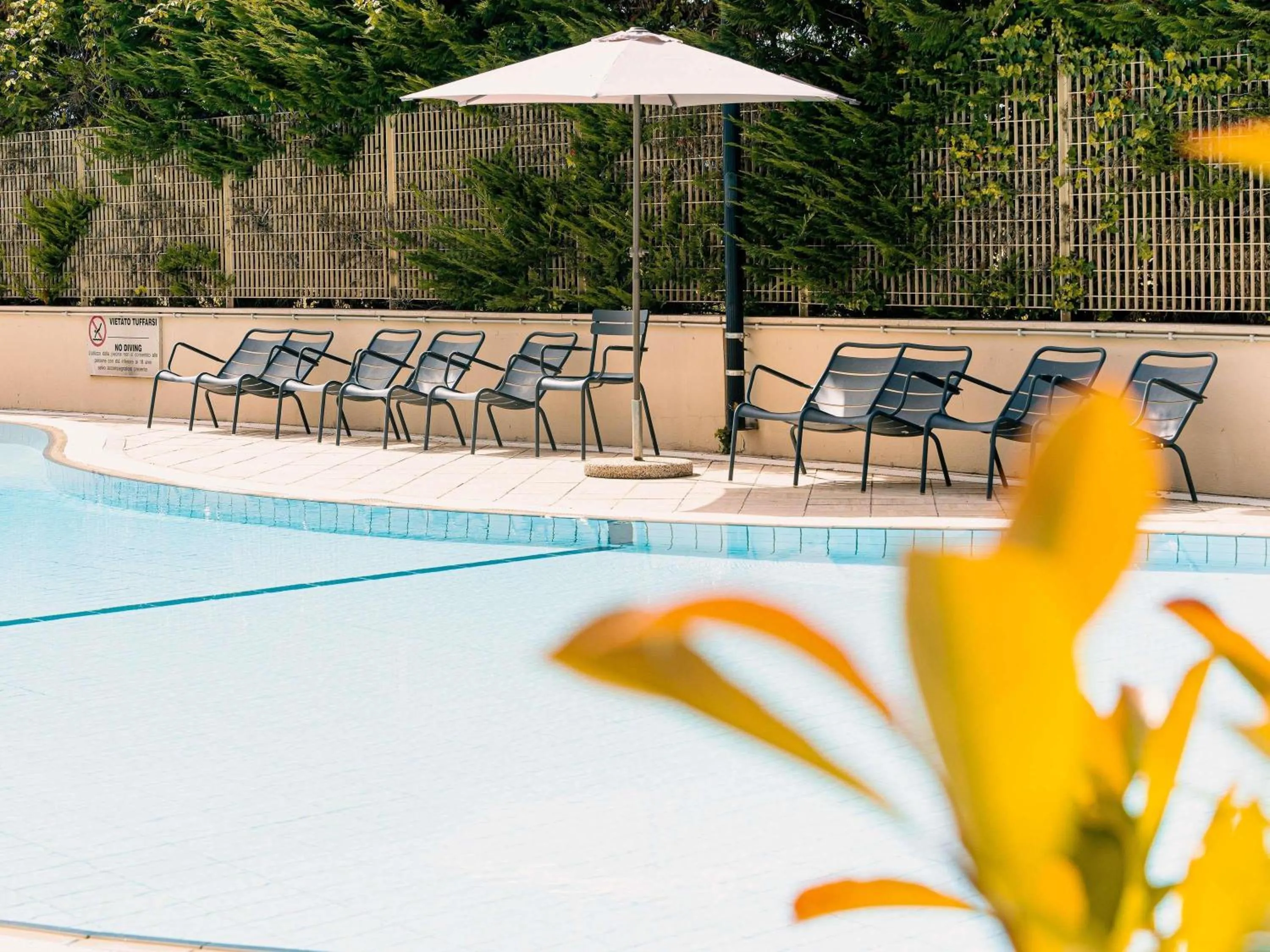 Pool view in Novotel Roma Est