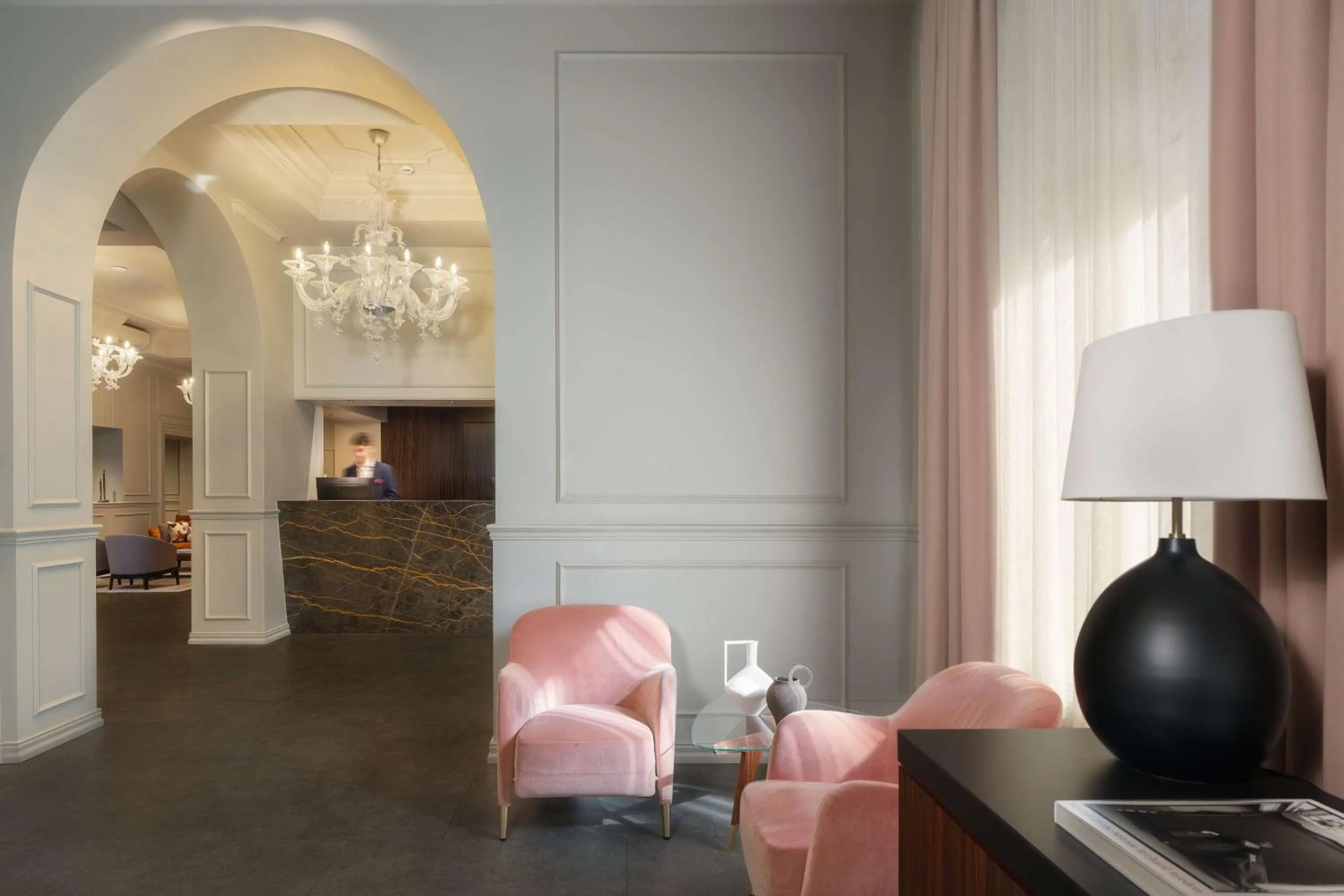 Lobby or reception in WorldHotel Casati 18