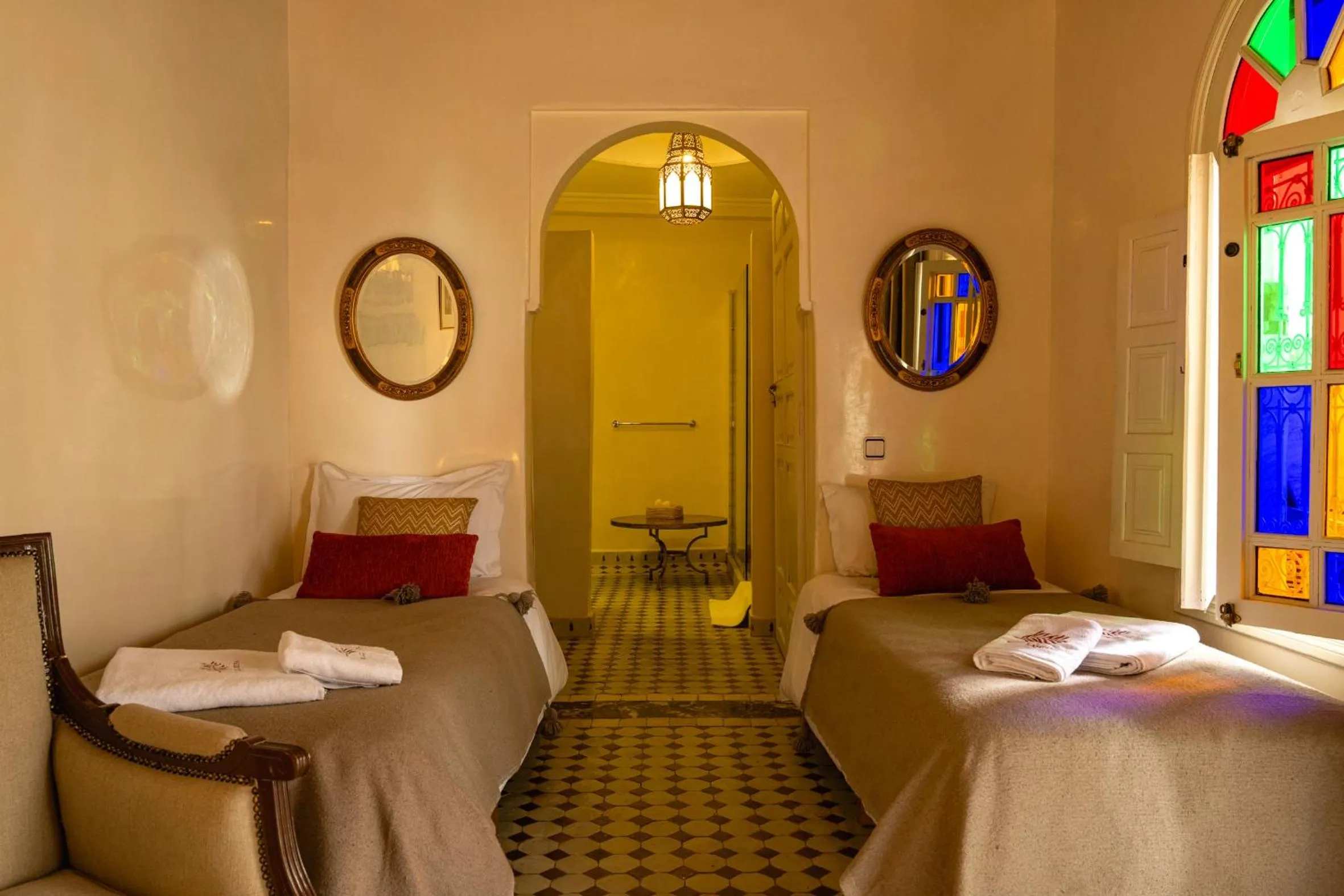 View (from property/room), Bed in Riad LAMDINA