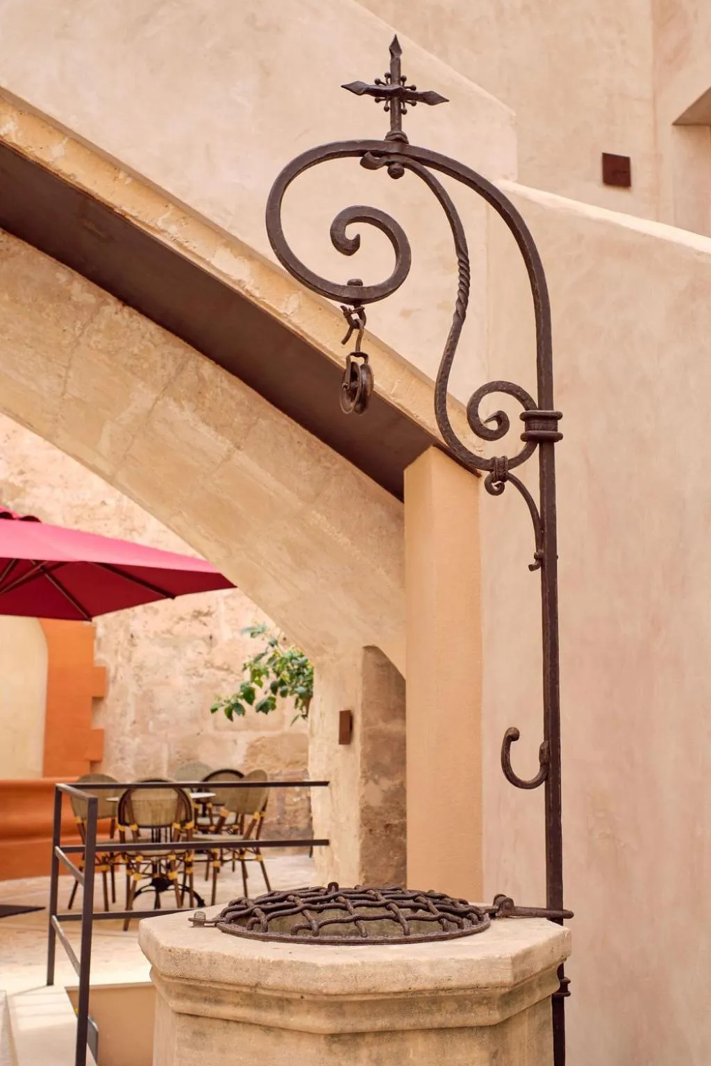 Inner courtyard view in Hotel Can Cirera