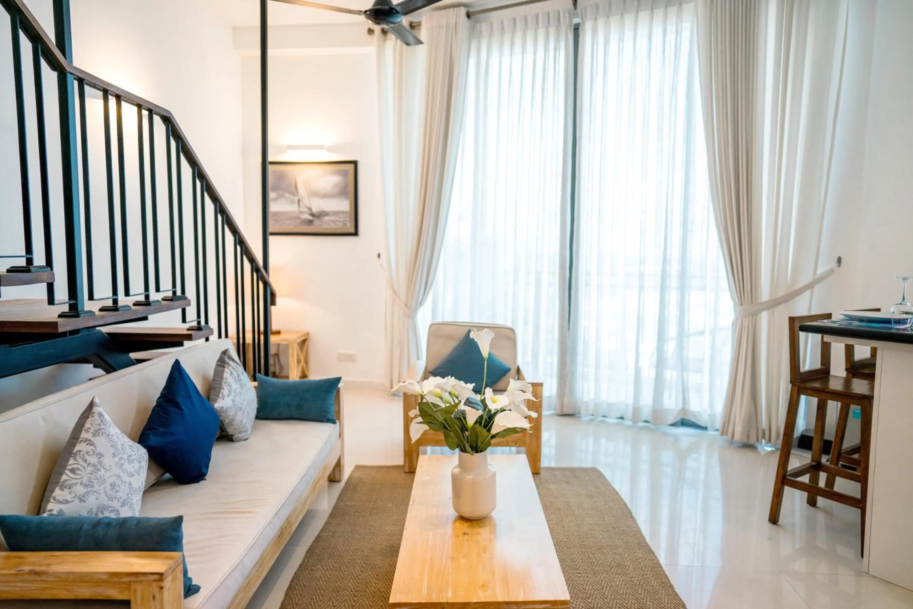 Living room in Oceanfront Galle by ICC