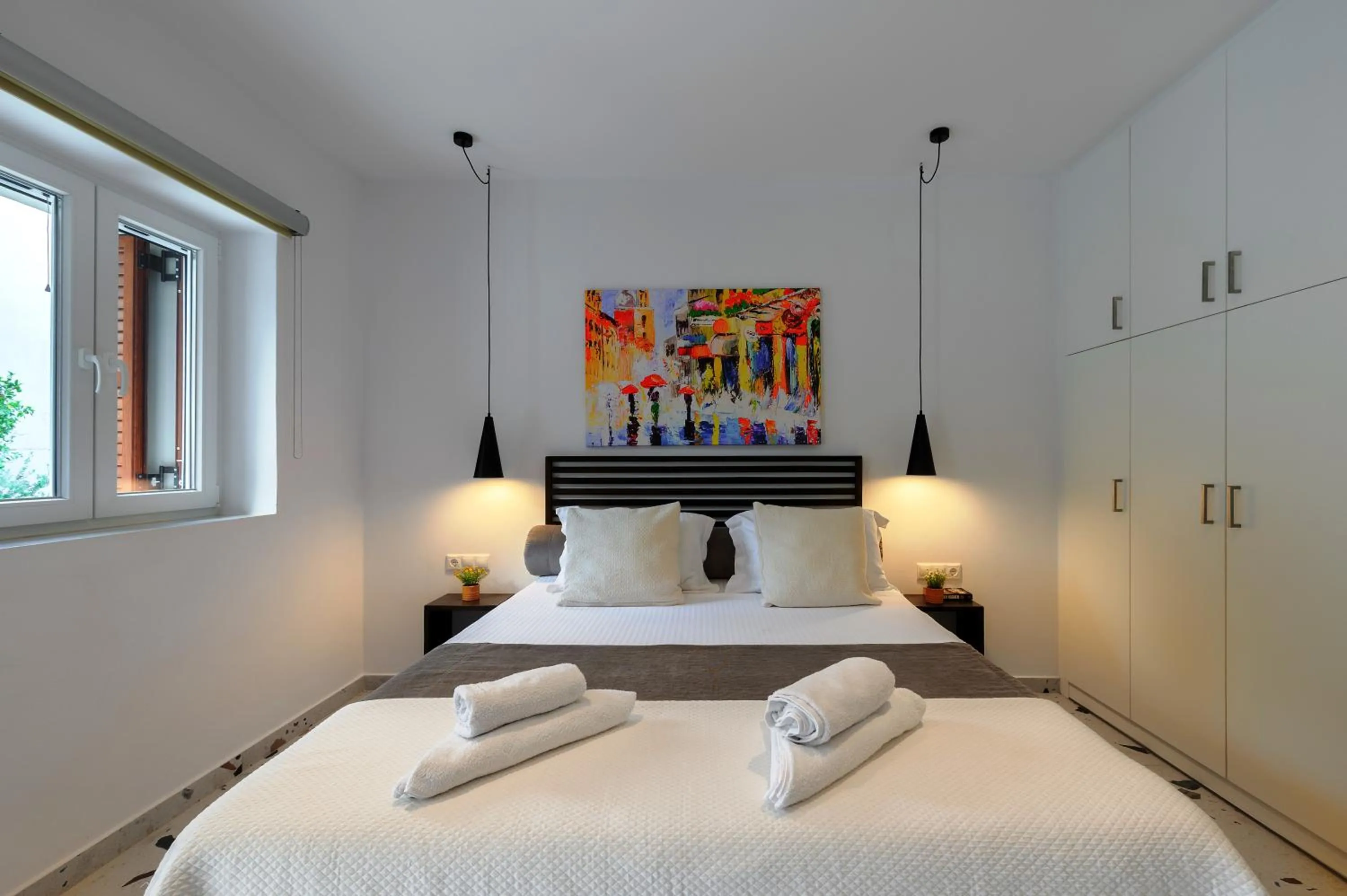 Bedroom, Bed in Blue Sky House