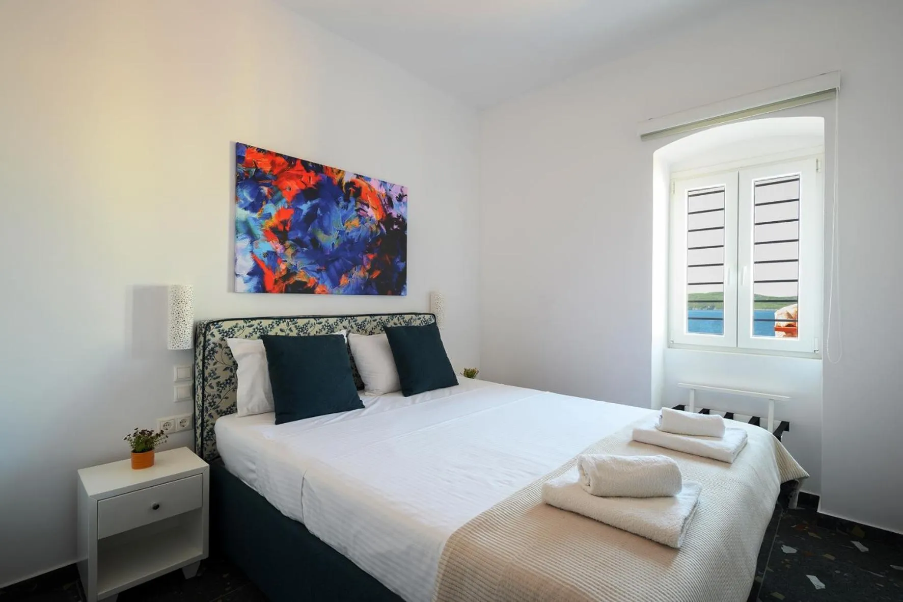 Bedroom, Bed in Blue Sky House