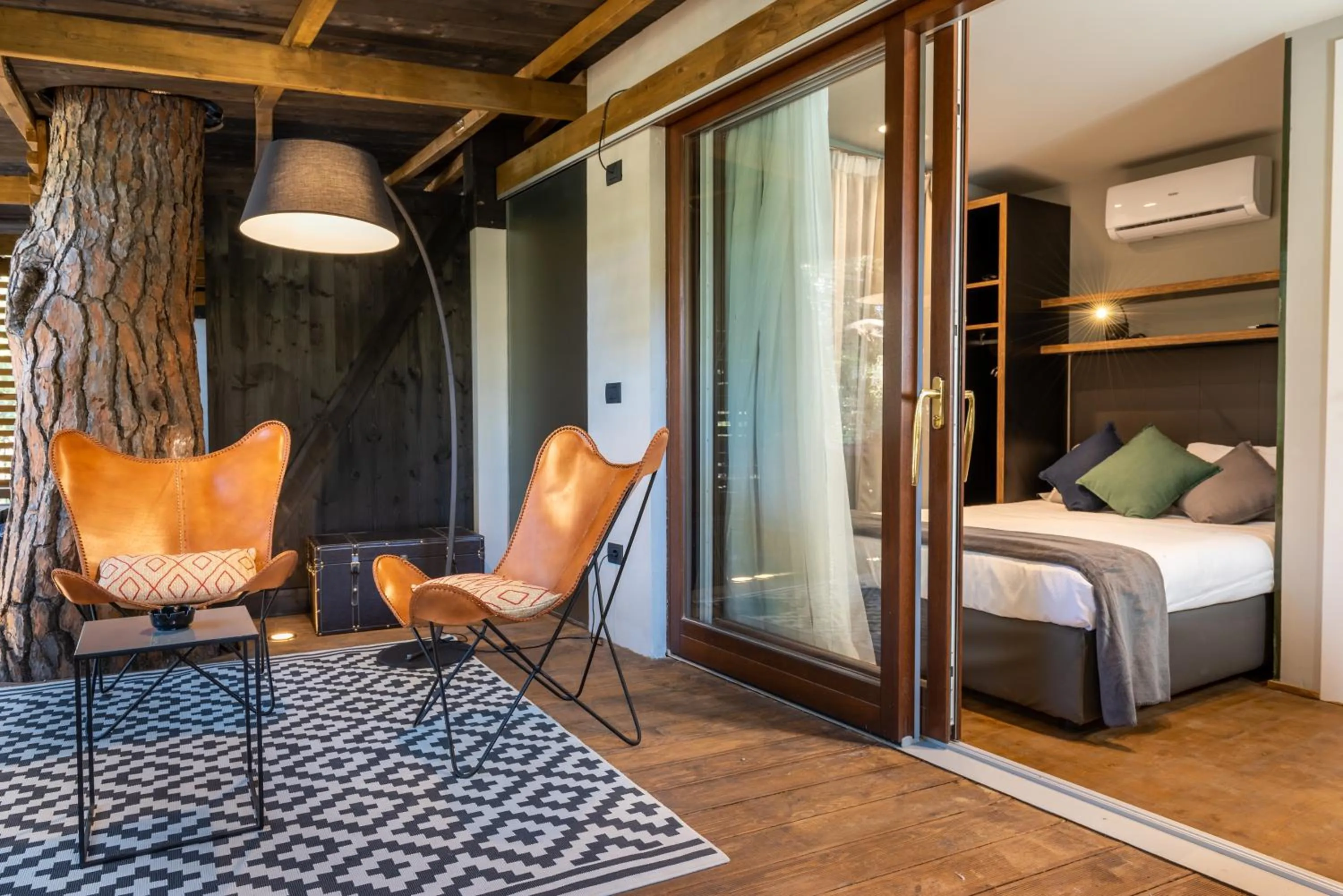 Patio, Bed in Camping Village Santapomata